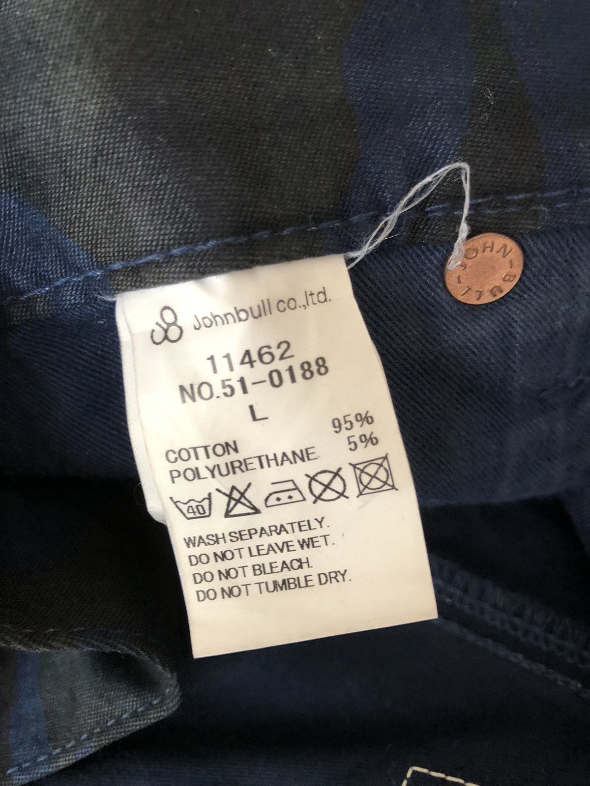 Johnbull Vintage Johnbull Japan Stretch Waxed Camo Cropped Jeans Size US 31 - 21 Thumbnail
