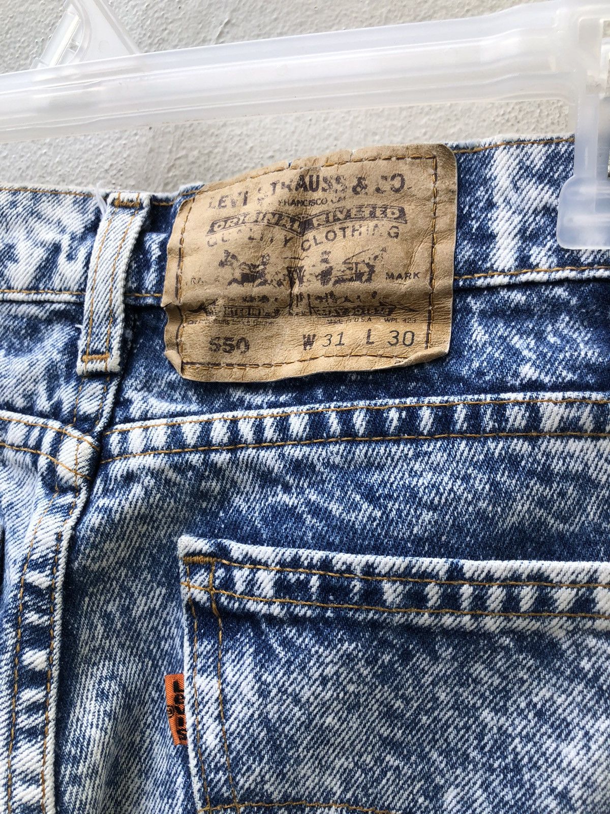 Levi's Vintage Late 80s Levi’s 550 Orange Tab Acid Wash Denim Jeans Size US 31 - 18 Thumbnail