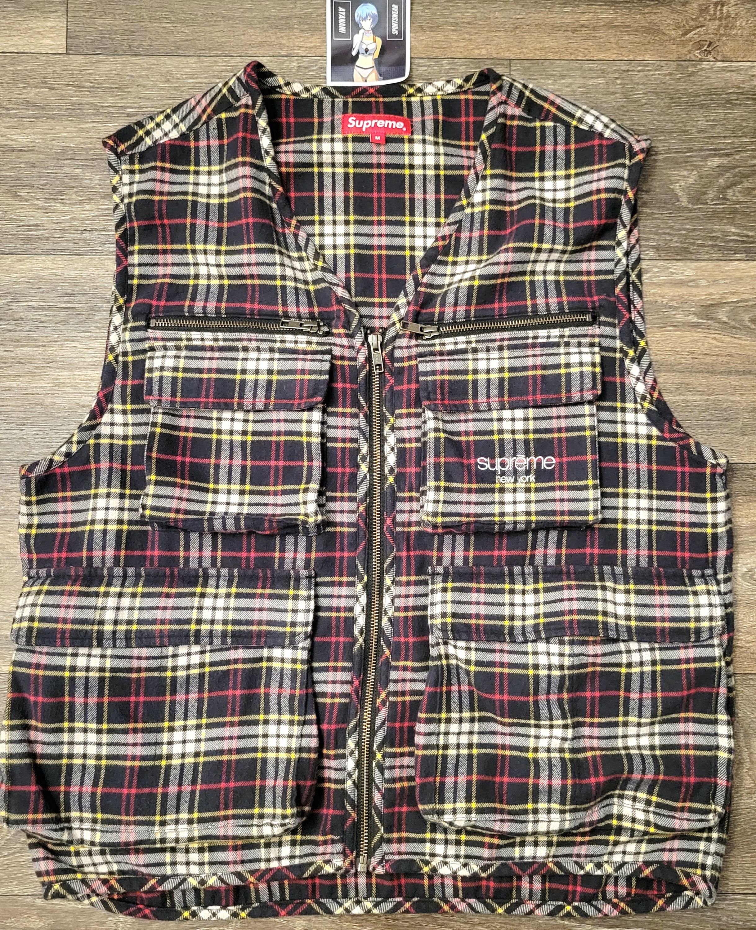 Supreme Tartan Flannel Cargo Vest | Grailed