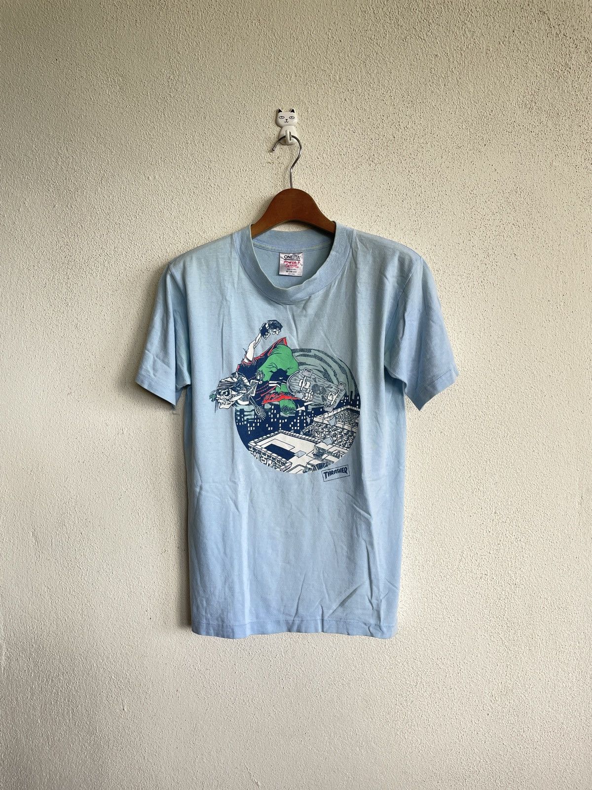 Thrasher × Vintage × Welcome Skateboards Vintage 90’s Rare🔥🔥THRASHER Pushead Tshirt Size US M / EU 48-50 / 2 - 1 Thumbnail