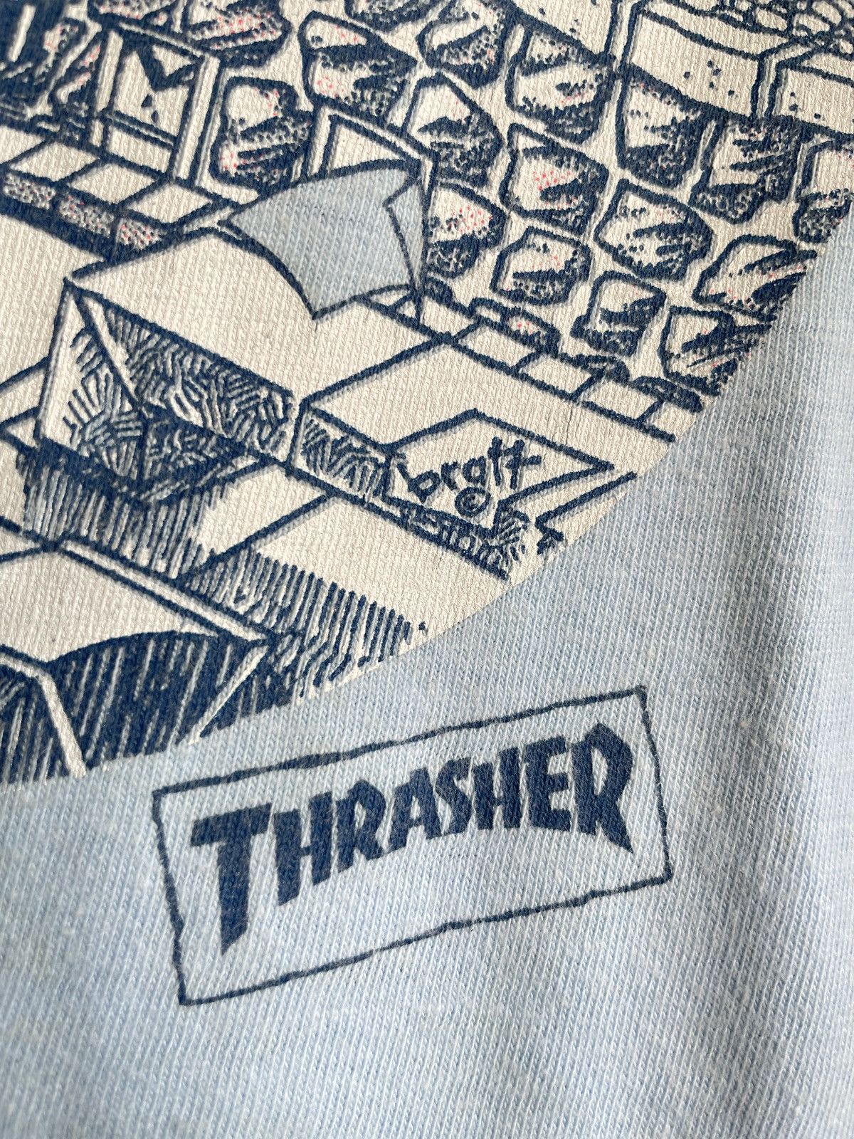 Thrasher × Vintage × Welcome Skateboards Vintage 90’s Rare🔥🔥THRASHER Pushead Tshirt Size US M / EU 48-50 / 2 - 5 Thumbnail