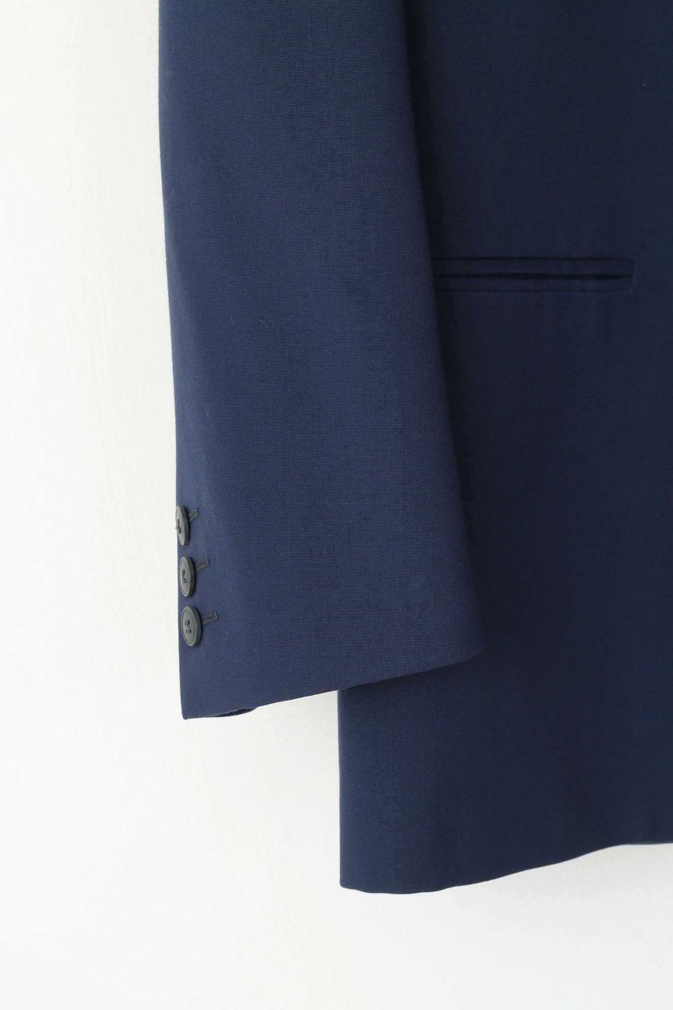 Vintage Millibar Men 48 38 Blazer Navy Blue Wool Vintage 4756 Size 38R - 3 Thumbnail