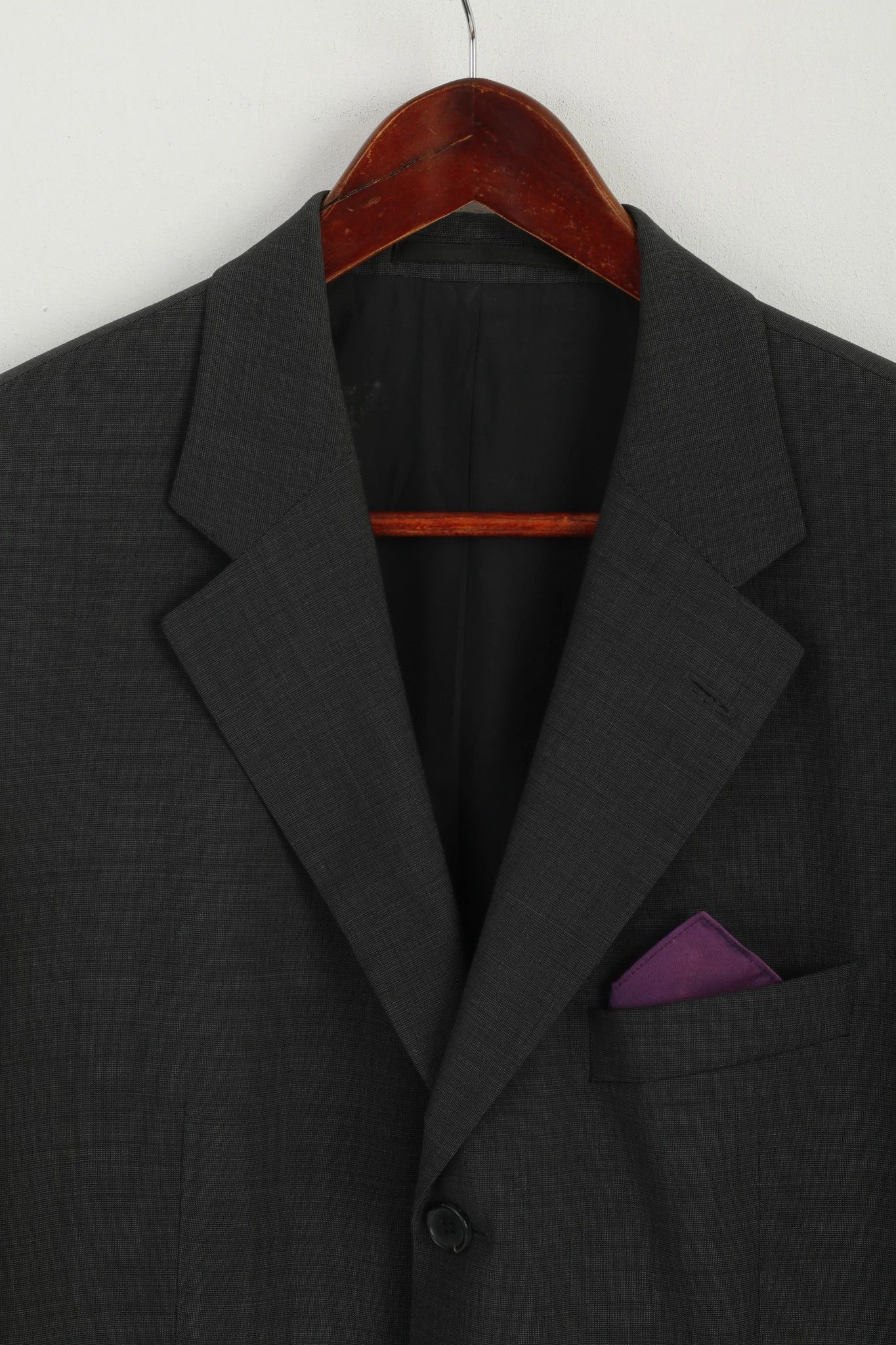 Hugo Boss Hugo Boss Men 25 40 Blazer Charcoal Virgin Da Vinci 6634 Size 40R - 3 Thumbnail