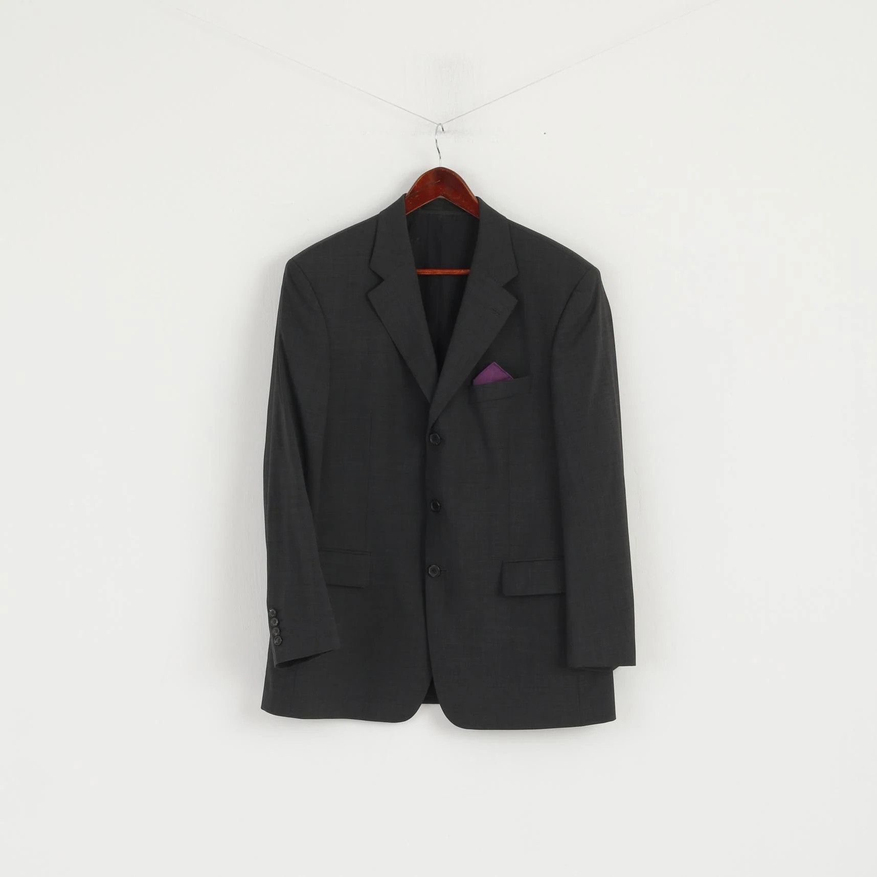 Hugo Boss Hugo Boss Men 25 40 Blazer Charcoal Virgin Da Vinci 6634 Size 40R - 2 Thumbnail