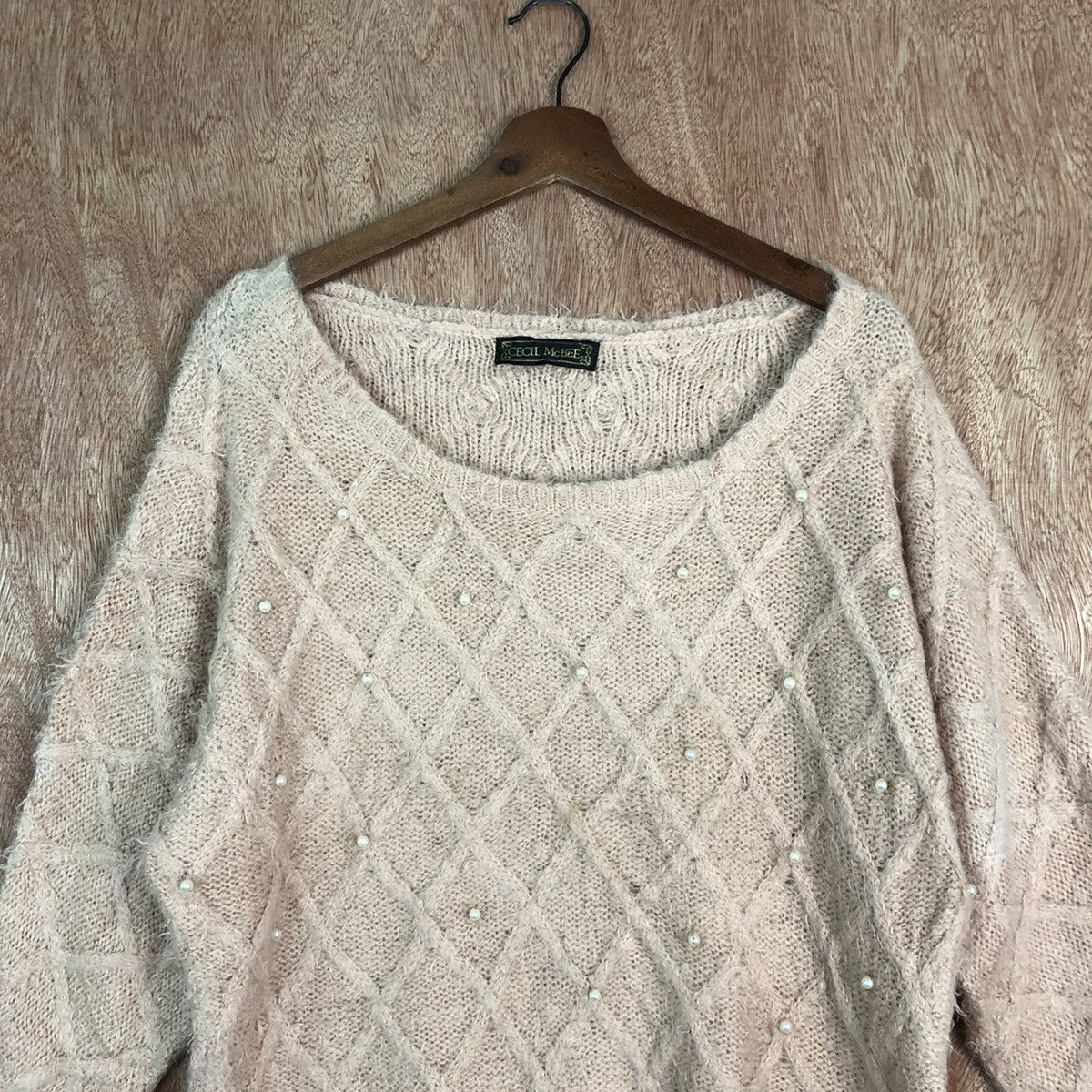 Homespun Knitwear Cecil Mc Bee Light Pink Mohair Shag Shaggy Knitwear Size US M / EU 48-50 / 2 - 2 Thumbnail
