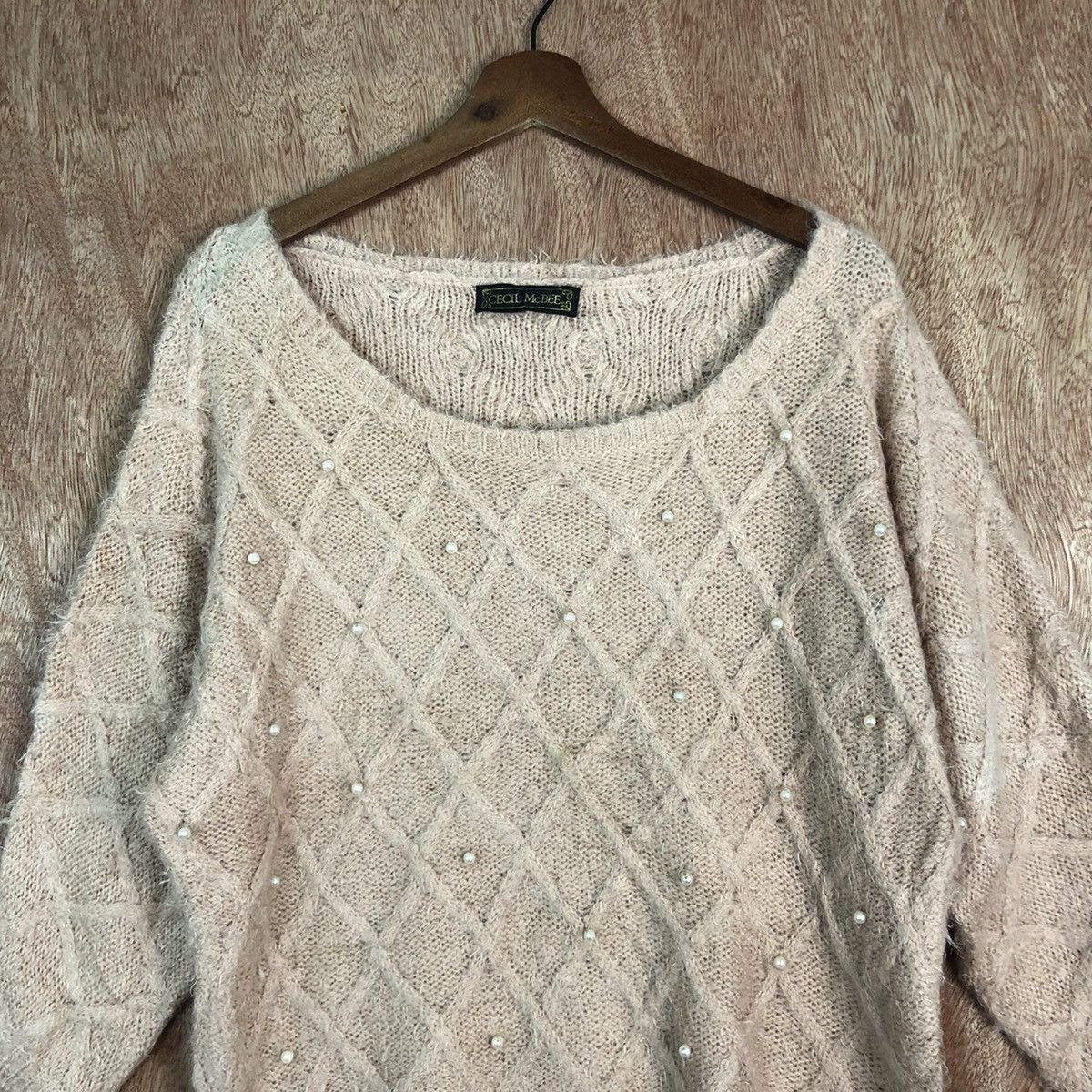 Homespun Knitwear Cecil Mc Bee Light Pink Mohair Shag Shaggy Knitwear Size US M / EU 48-50 / 2 - 8 Thumbnail