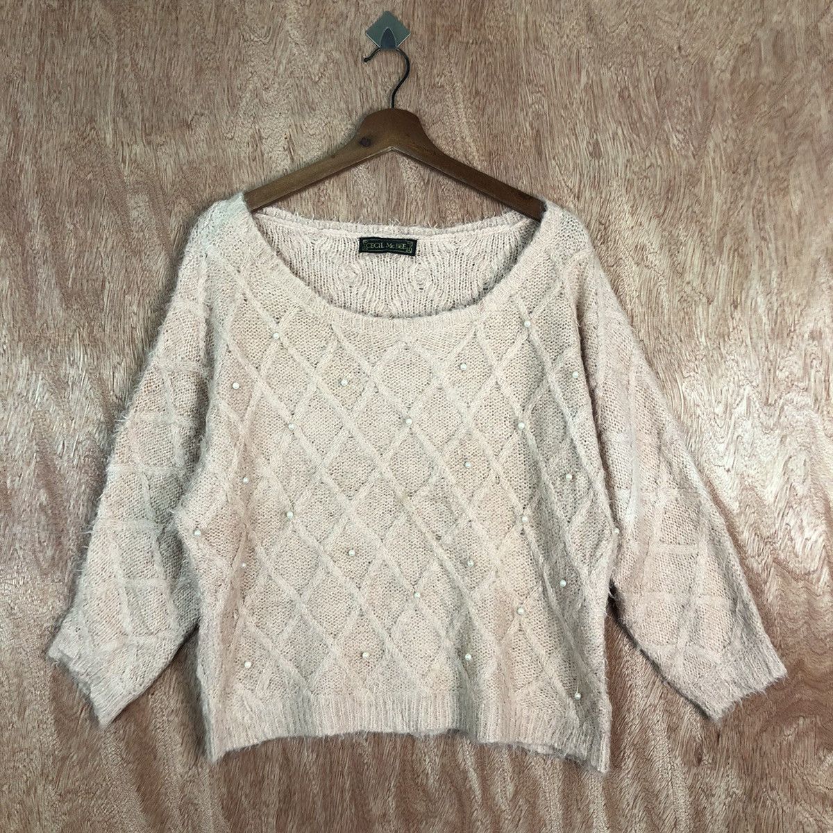 Homespun Knitwear Cecil Mc Bee Light Pink Mohair Shag Shaggy Knitwear Size US M / EU 48-50 / 2 - 3 Thumbnail