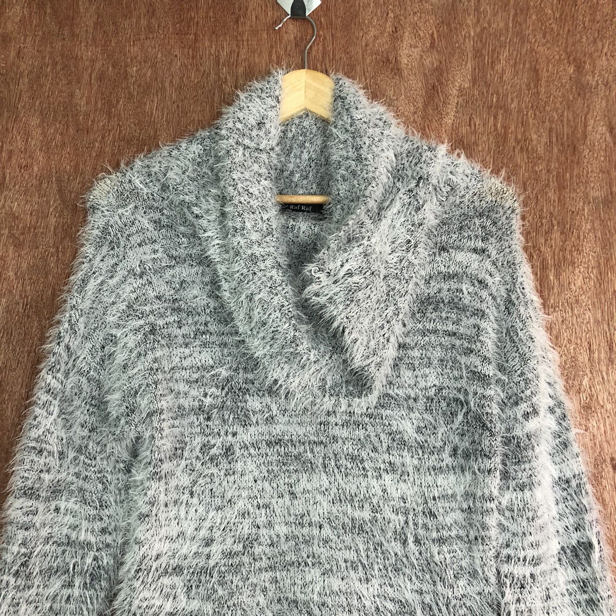 Homespun Knitwear Raf Raf White Black Mohair Turtle Neck Knitwear Size US M / EU 48-50 / 2 - 2 Thumbnail