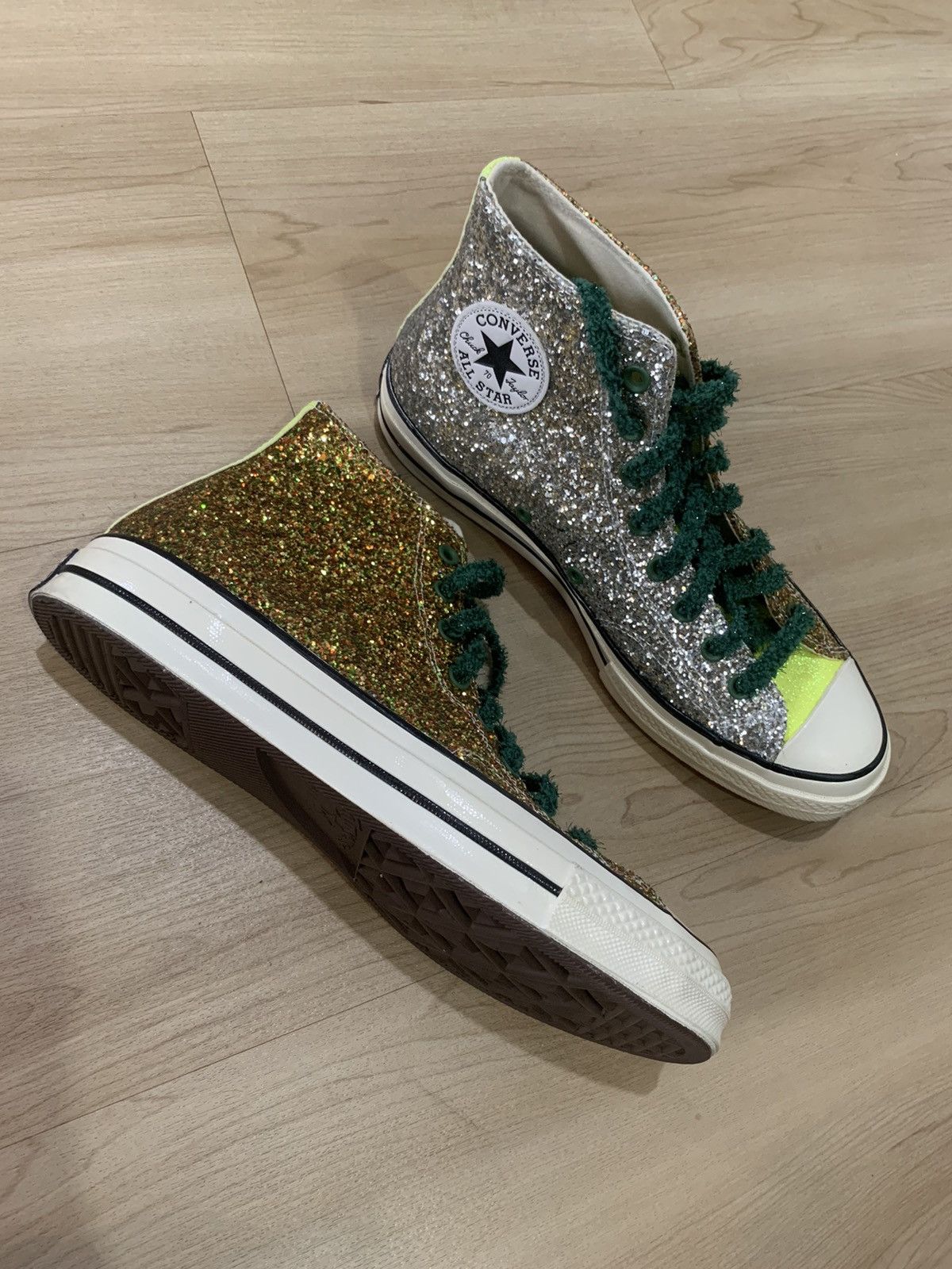 Converse x JW anderson Glitter Pack Gold Silver