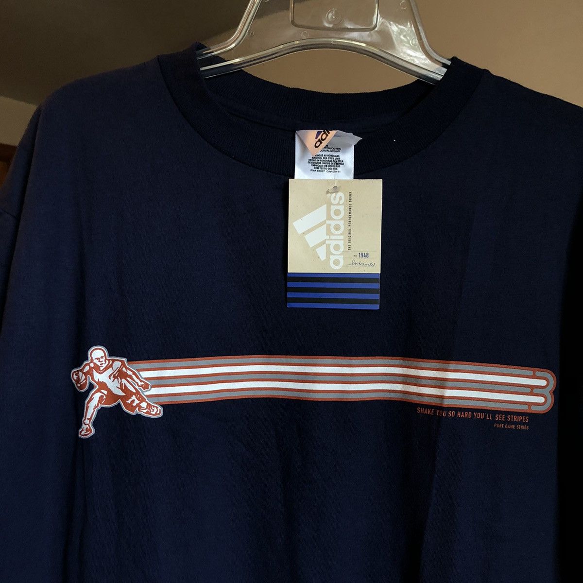 Adidas NEW Vintage 90s Adidas Basketball Crossover Graphic Logo Tee Size US M / EU 48-50 / 2 - 1 Thumbnail