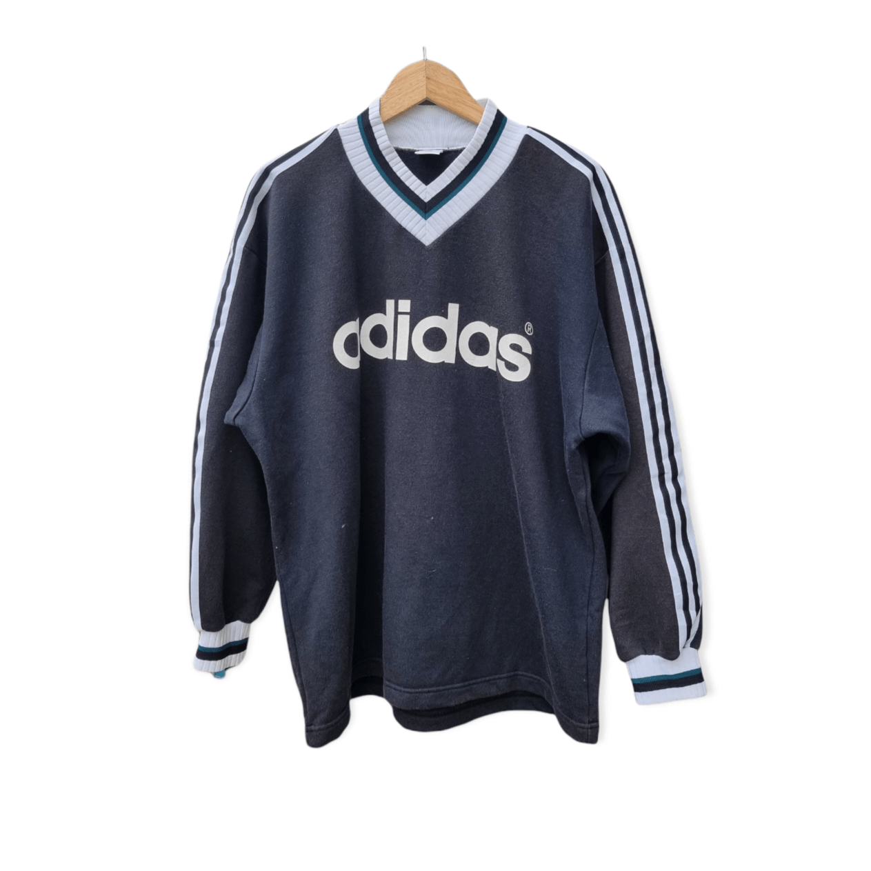 Adidas × Descente × Vintage Trashed vintage adidas stripes faded Size US XL / EU 56 / 4 - 1 Thumbnail