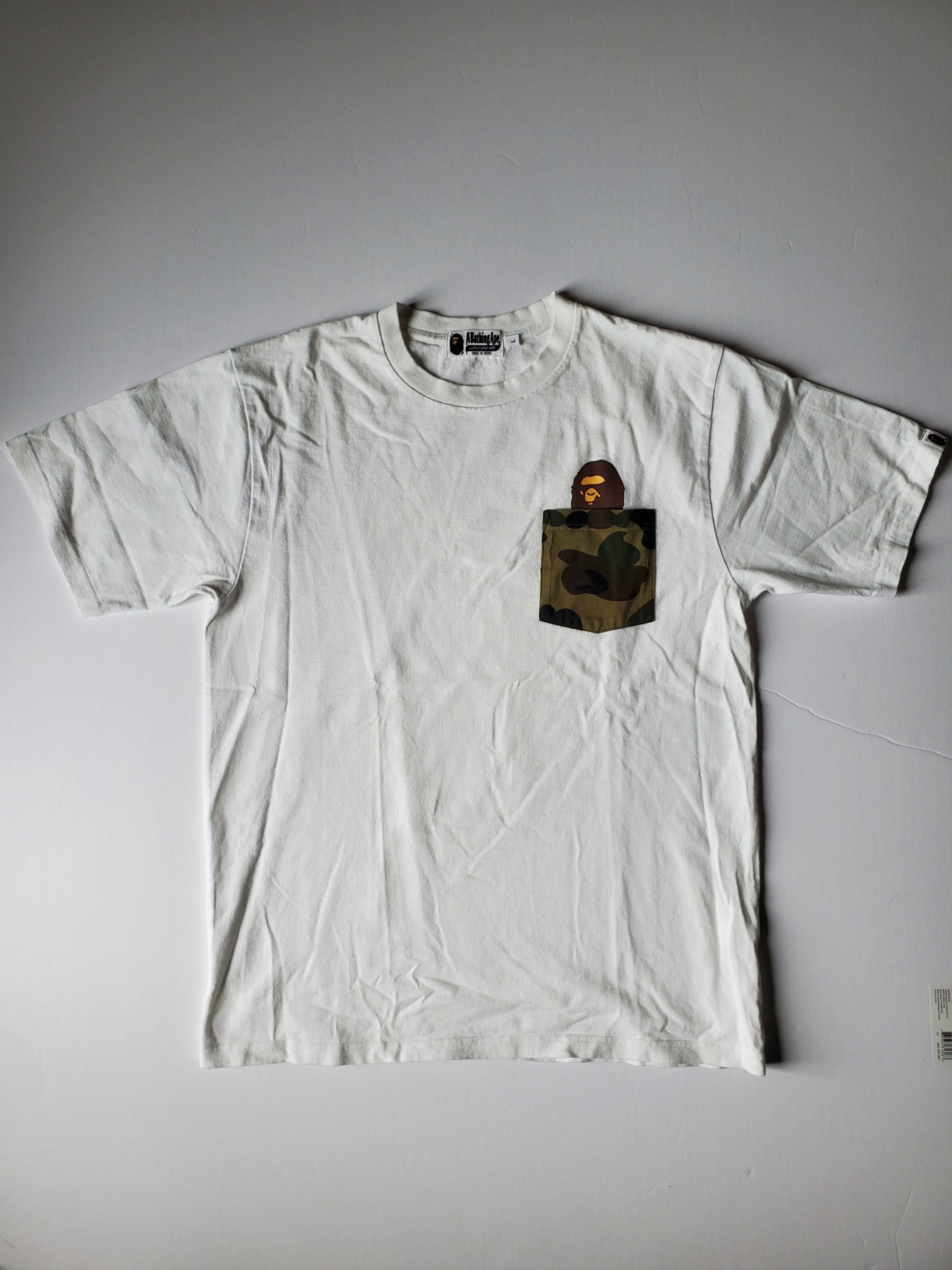 Bape BAPE A Bathing Ape Pocket Tee White T-Shirt Sz Large Size US L / EU 52-54 / 3 - 1 Thumbnail