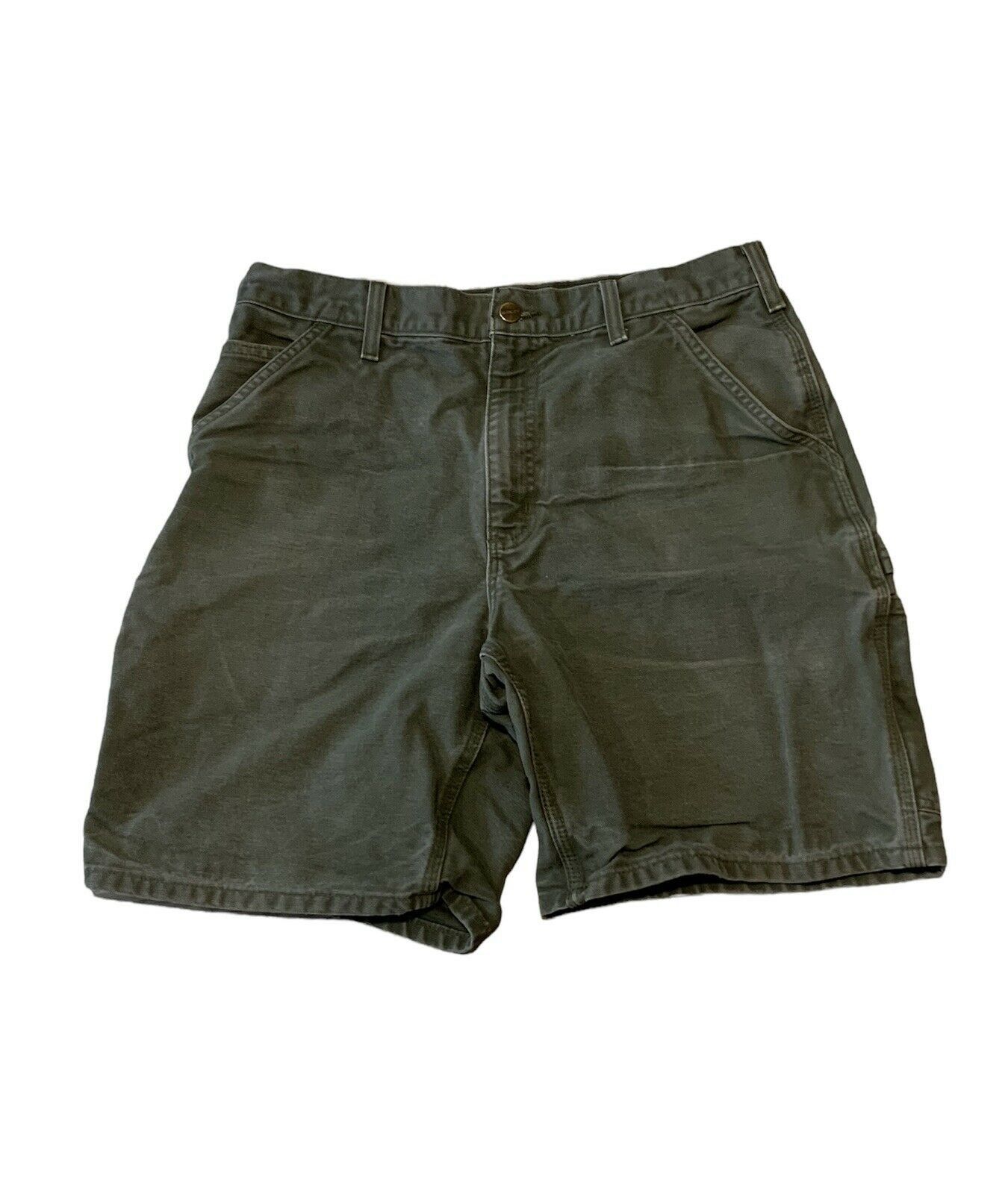 Carhartt Carhartt B25 MOS Green Washed Duck Carpenter Work Shorts | Grailed