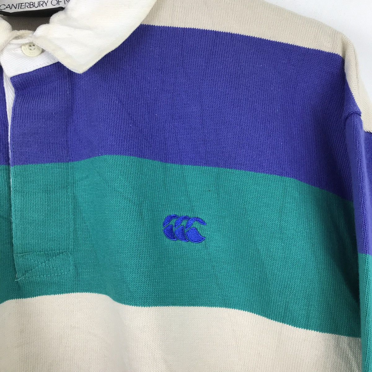 Canterbury of New Zealand 🍓FINAL DROP🍓SH0063 CANTERBURRY STRIPES LONGSLEEVE POLO SHIRT Size US L / EU 52-54 / 3 - 5 Thumbnail