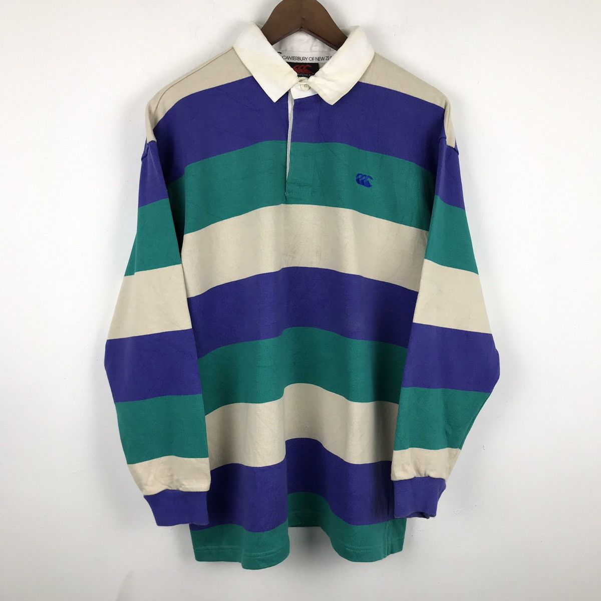 Canterbury of New Zealand 🍓FINAL DROP🍓SH0063 CANTERBURRY STRIPES LONGSLEEVE POLO SHIRT Size US L / EU 52-54 / 3 - 1 Thumbnail
