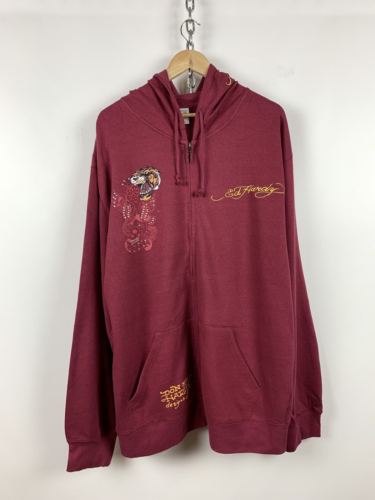 Christian Audigier Ed Hardy by Christian Audigier Red Tiger Hoodie 3Xl Size US XXL / EU 58 / 5 - 2 Thumbnail