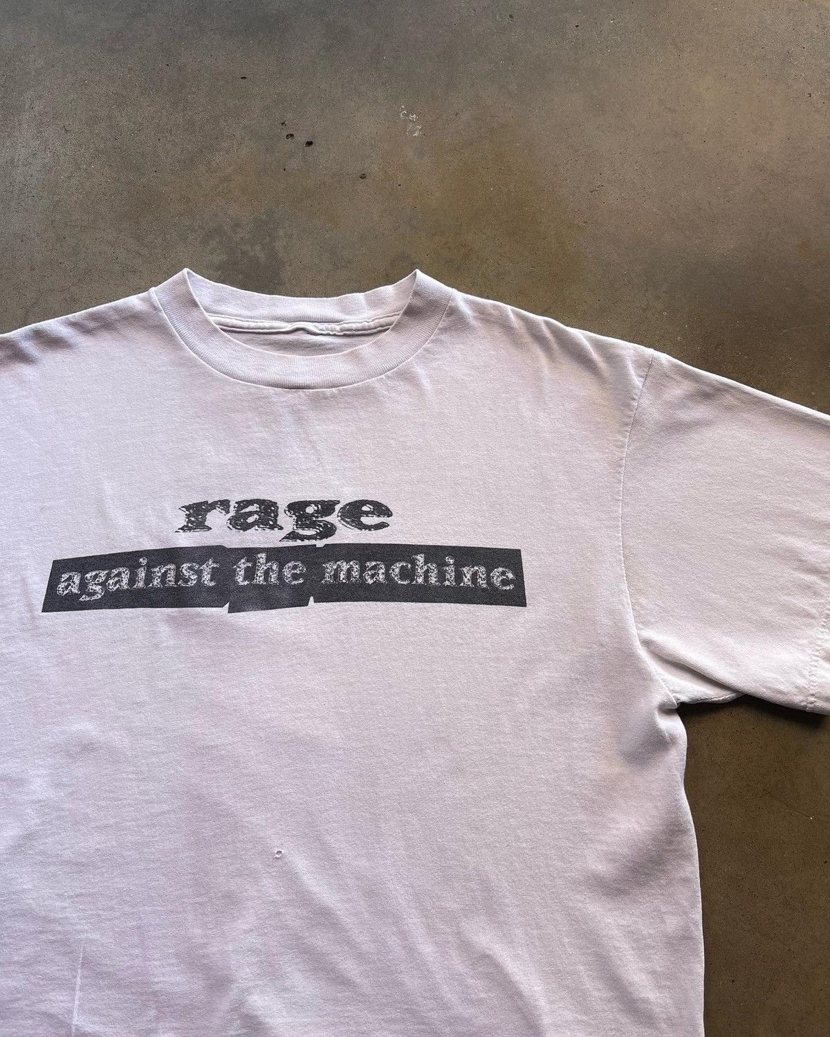 image of Band Tees x Rage Against The Machine Vintage 90’S Rage Against The Machine in White, Men's (Size XL