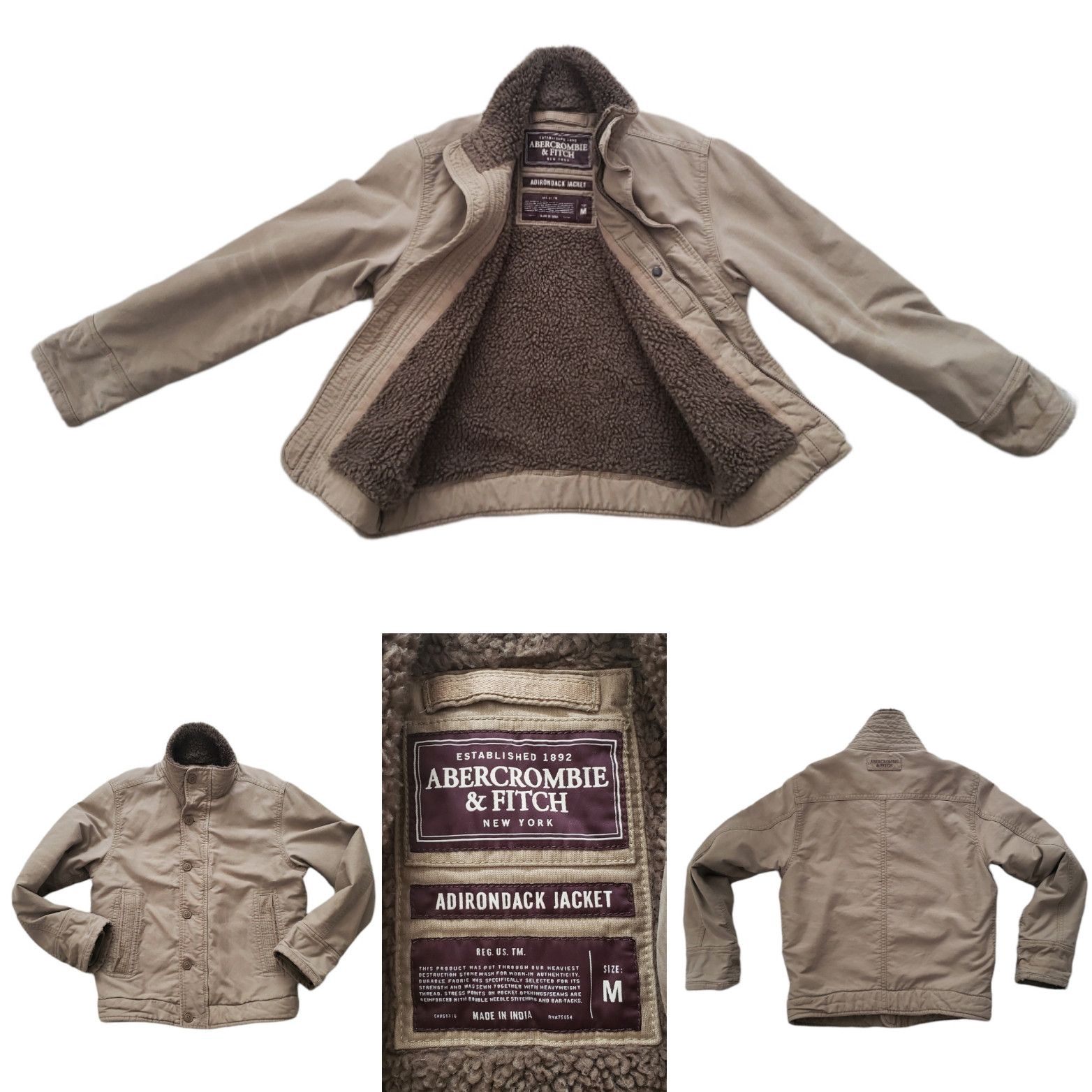 VTG Abercrombie & Fitch New York Adirondack Distressed Med - Bombers