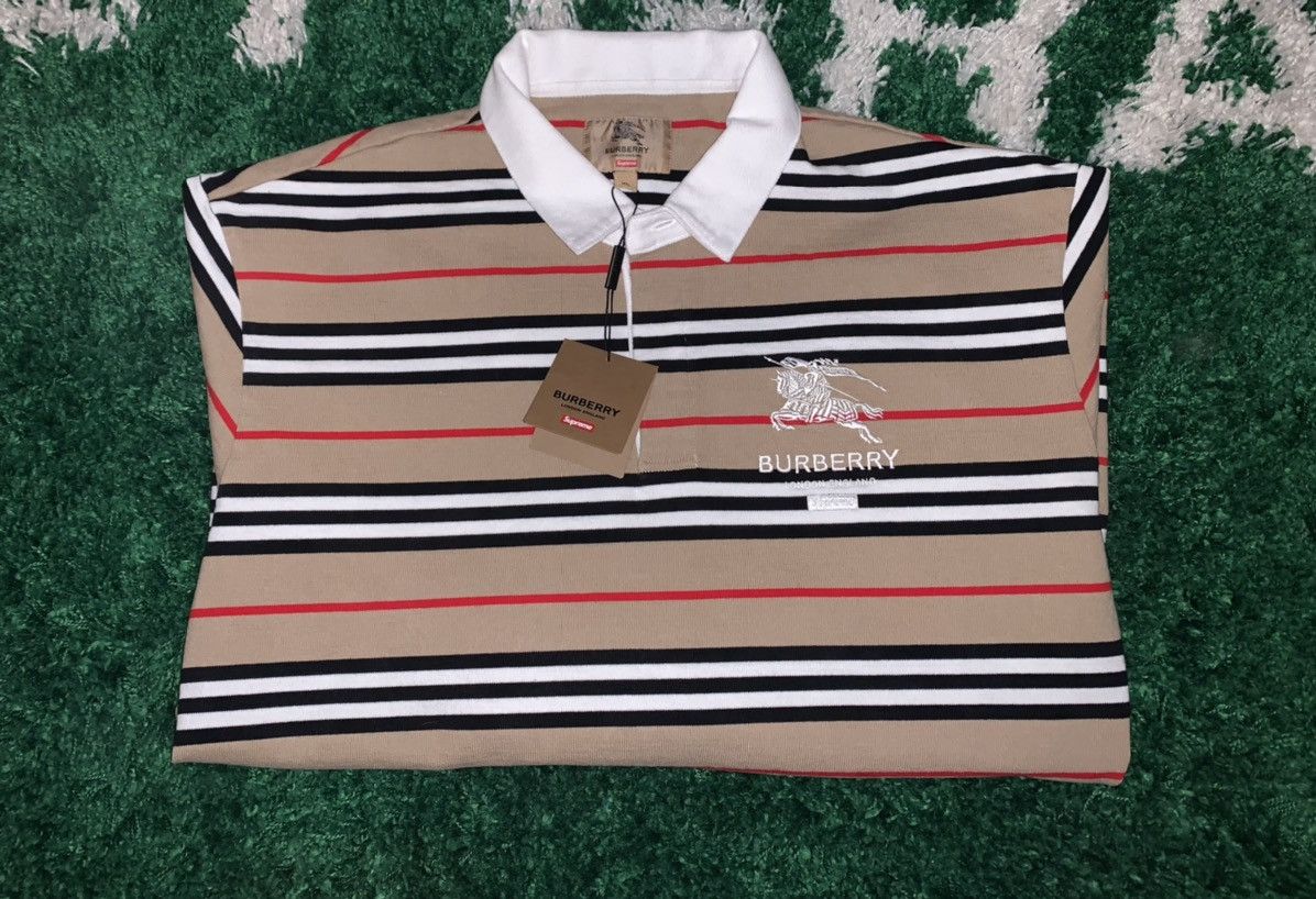 Hype スポーツ Supreme burberry rugby shirt beige