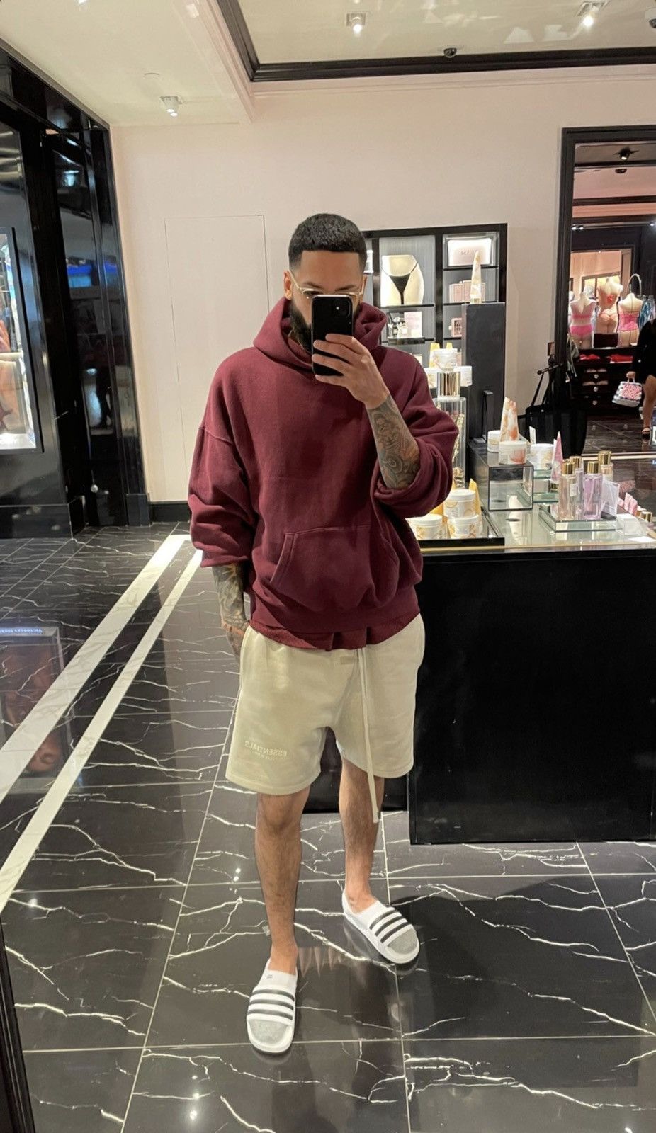 Fear of God Fear of God Essentials 2018 Burgundy Hoodie Size US M / EU 48-50 / 2 - 14 Thumbnail