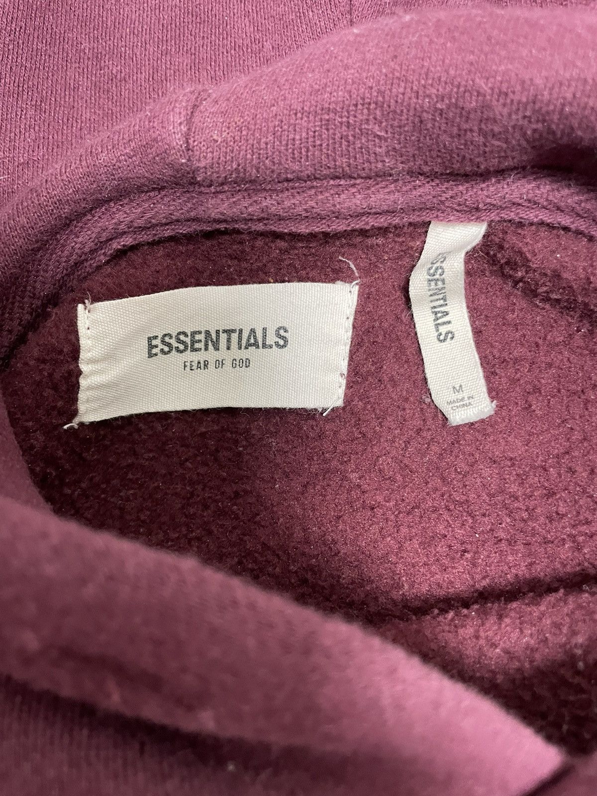 Fear of God Fear of God Essentials 2018 Burgundy Hoodie Size US M / EU 48-50 / 2 - 11 Thumbnail