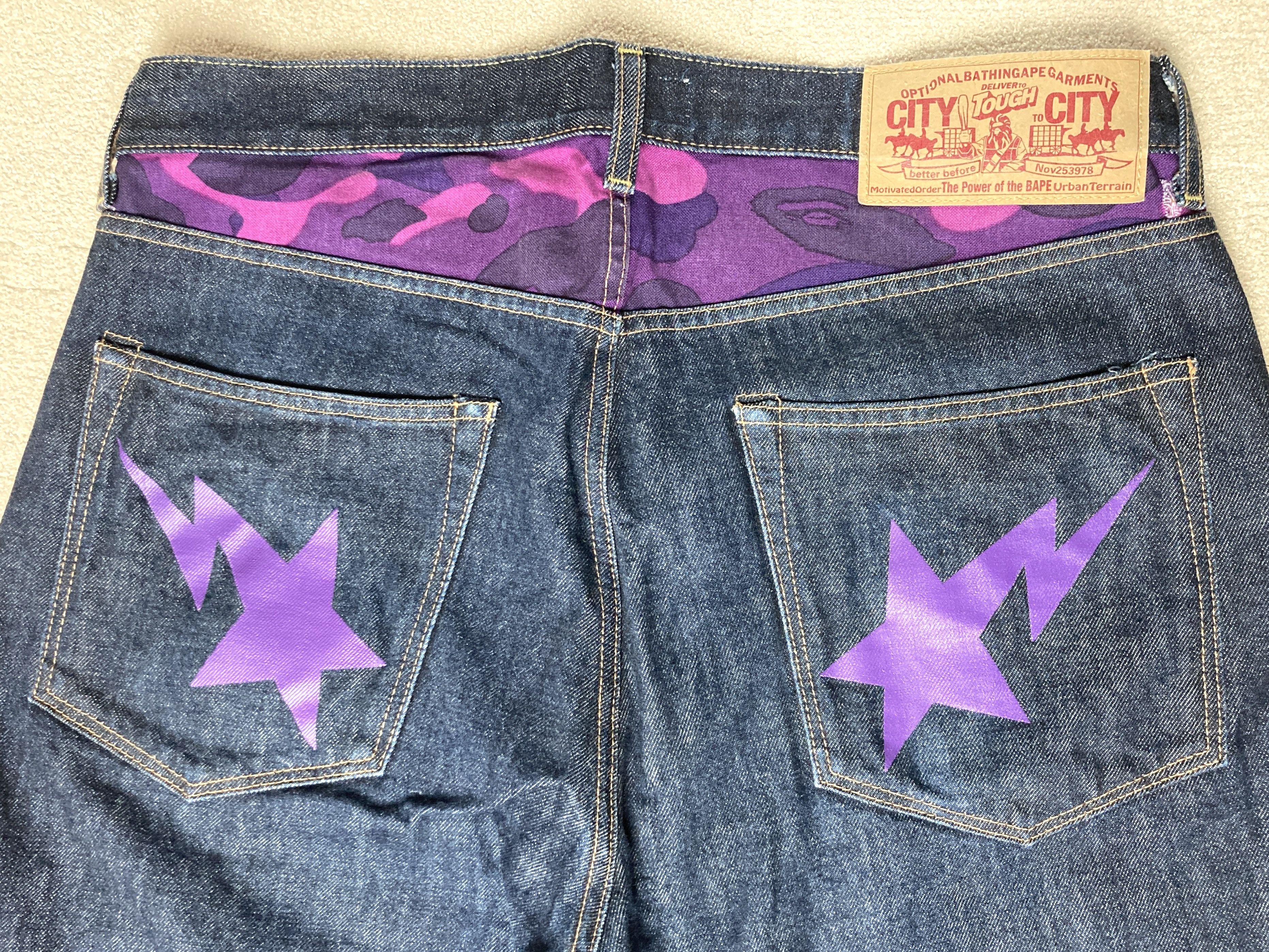 Bape Bape Purple Star Sta Indigo Denim Size L From Japan Size US 36 / EU 52 - 3 Thumbnail