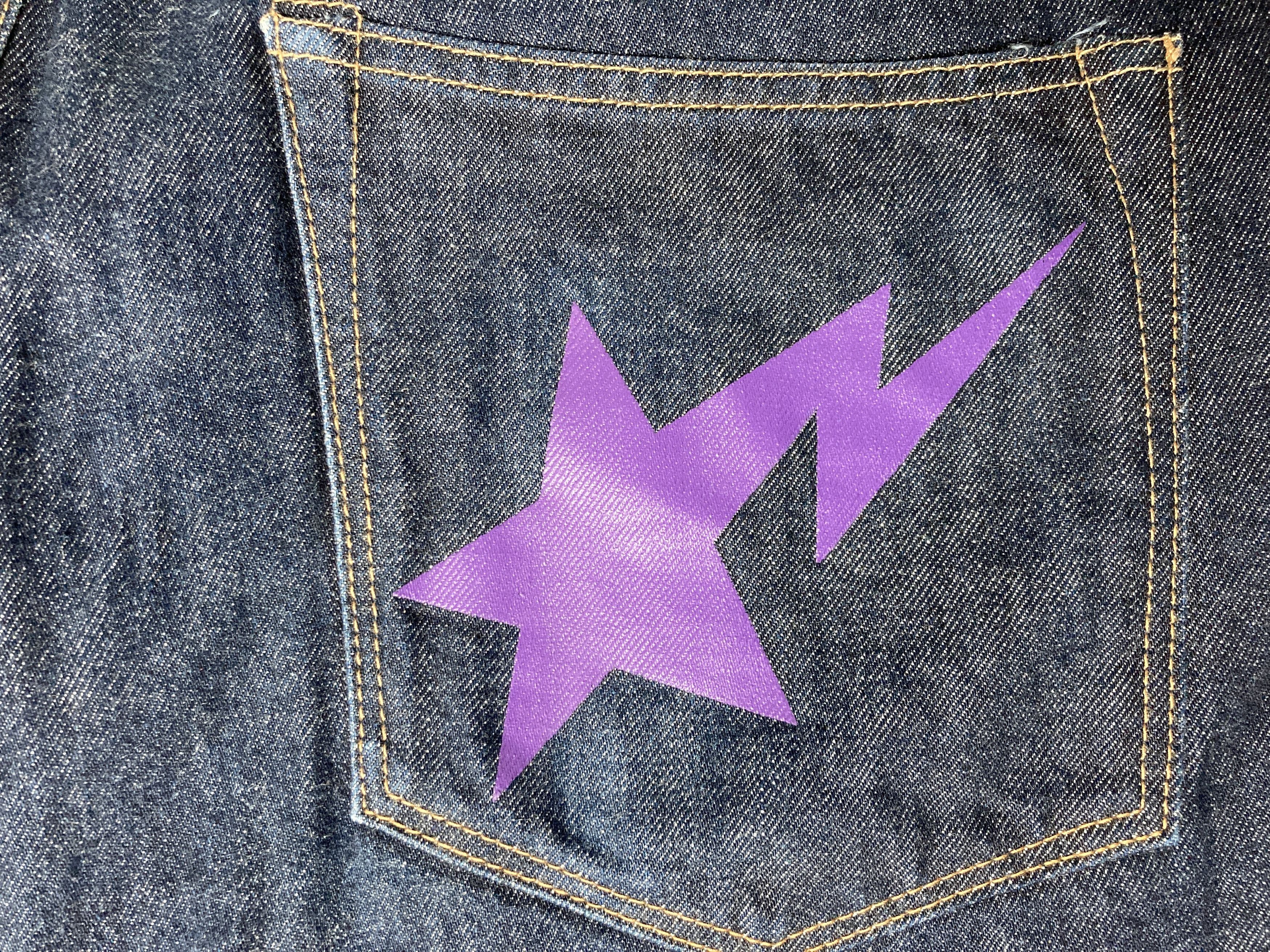Bape Bape Purple Star Sta Indigo Denim Size L From Japan Size US 36 / EU 52 - 4 Thumbnail
