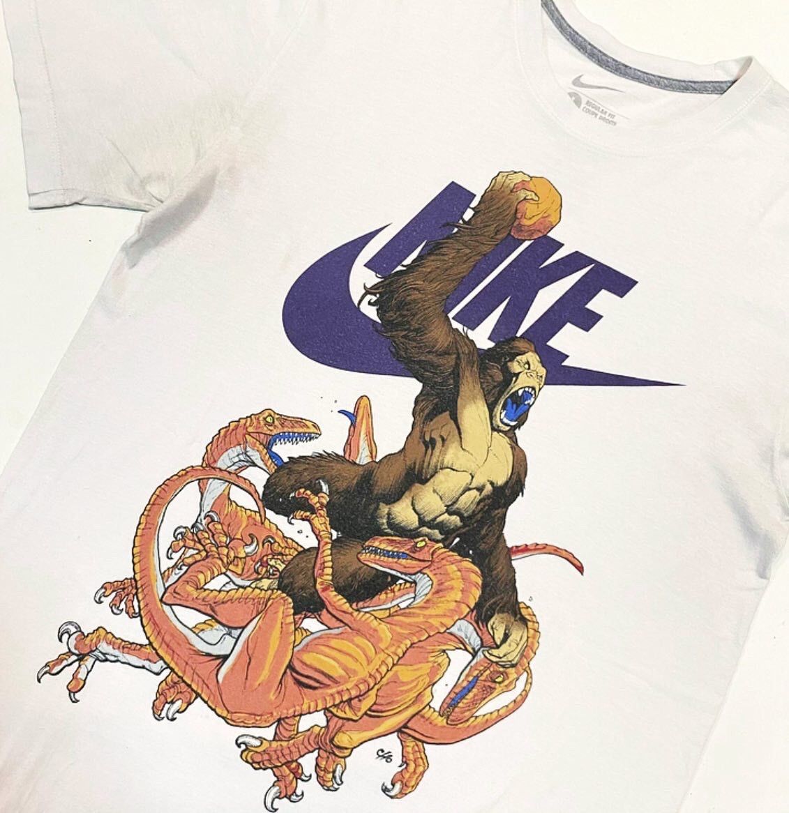 Nike Nike Jungle Pickup Game Basketball Kingkong & Raptor tee. Grailed