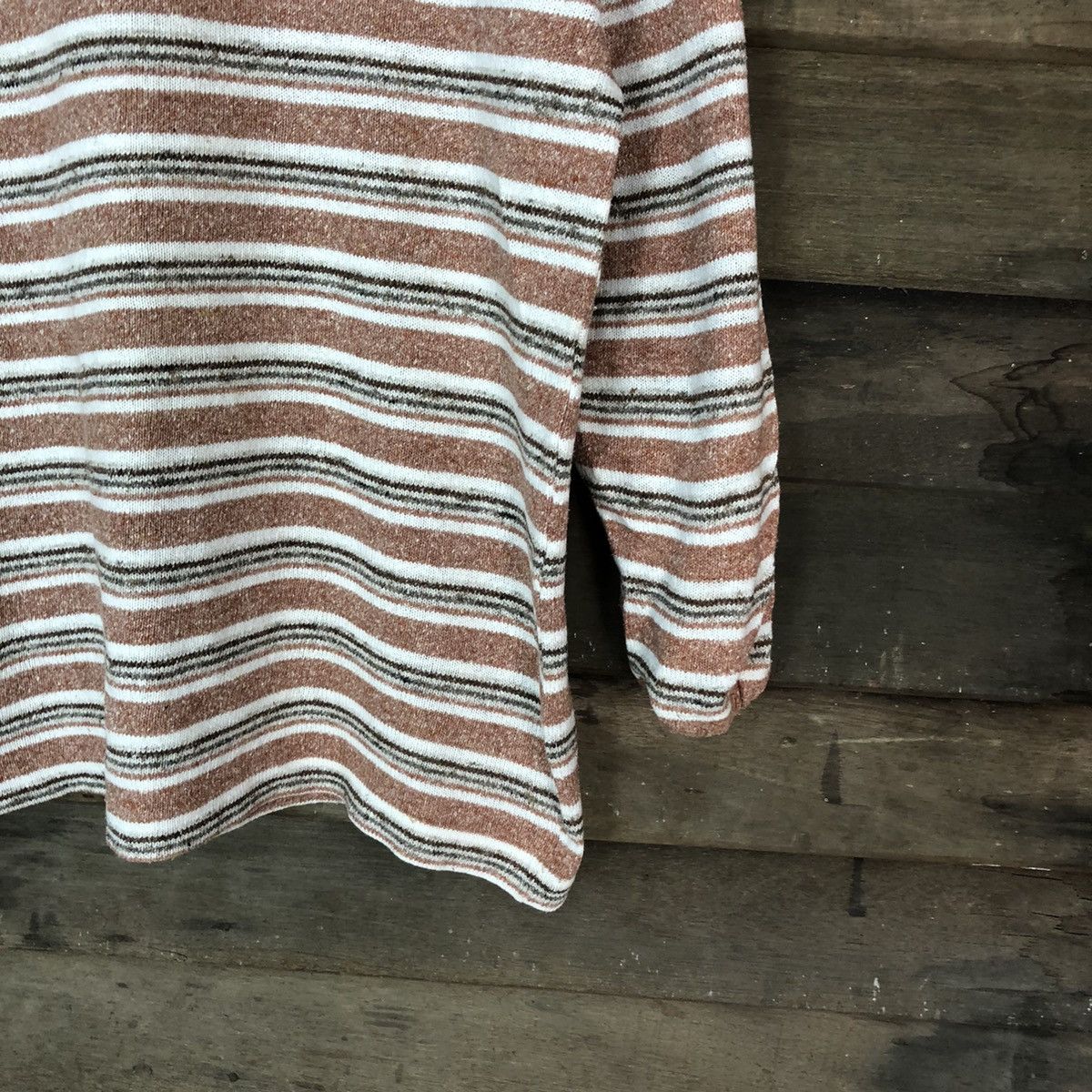 Japanese Brand × Vintage No Back Stripe Orange Knitwear Sweater #6760 Size US M / EU 48-50 / 2 - 5 Thumbnail