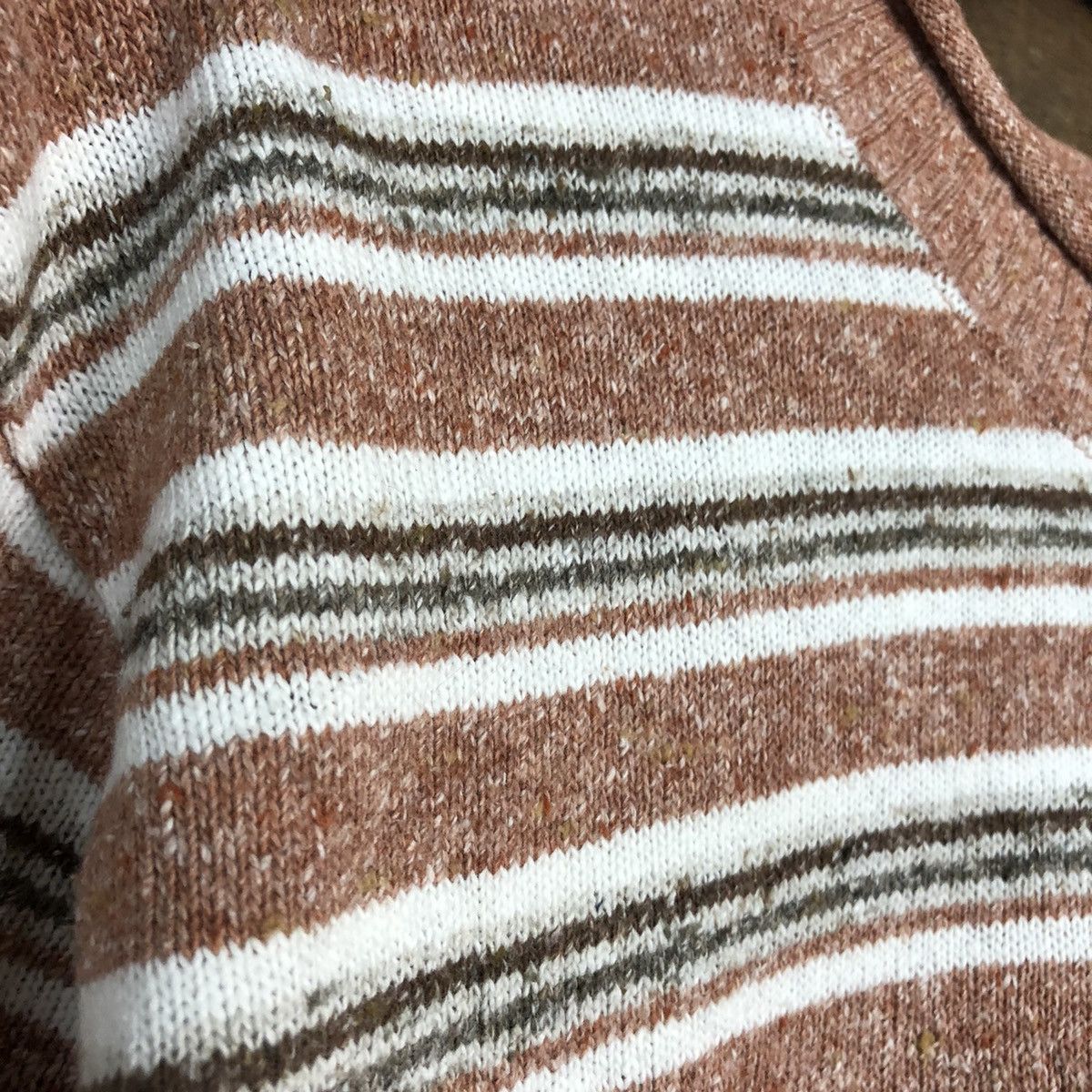 Japanese Brand × Vintage No Back Stripe Orange Knitwear Sweater #6760 Size US M / EU 48-50 / 2 - 6 Thumbnail