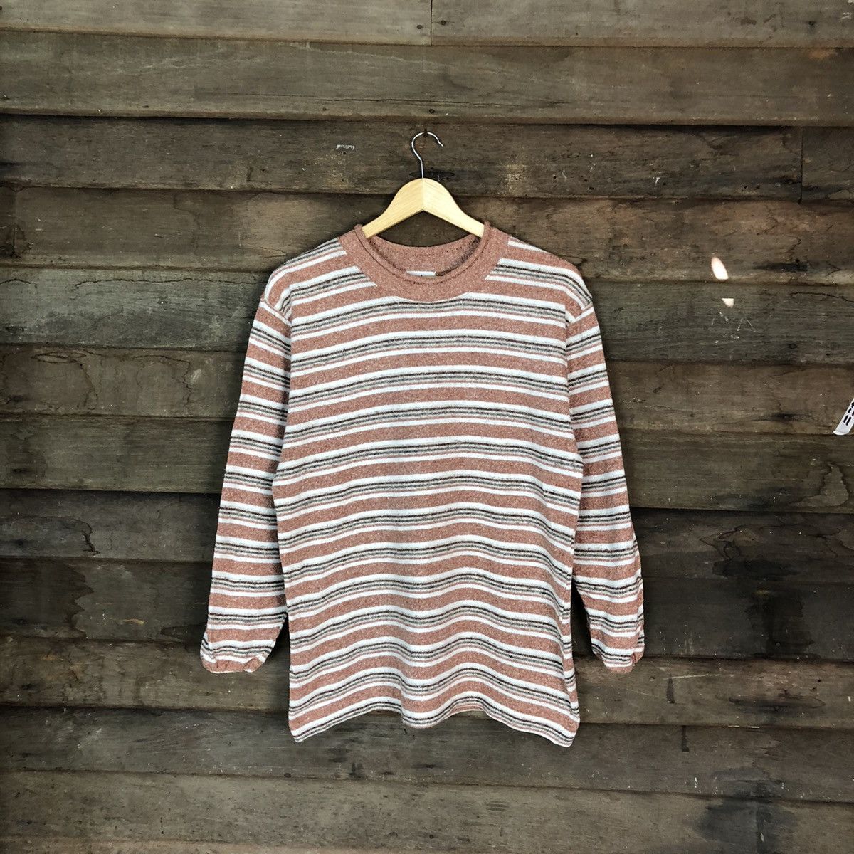 Japanese Brand × Vintage No Back Stripe Orange Knitwear Sweater #6760 Size US M / EU 48-50 / 2 - 1 Thumbnail