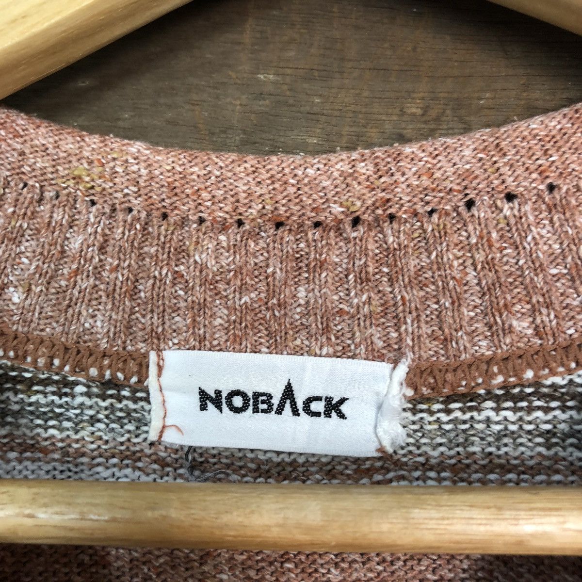 Japanese Brand × Vintage No Back Stripe Orange Knitwear Sweater #6760 Size US M / EU 48-50 / 2 - 7 Thumbnail