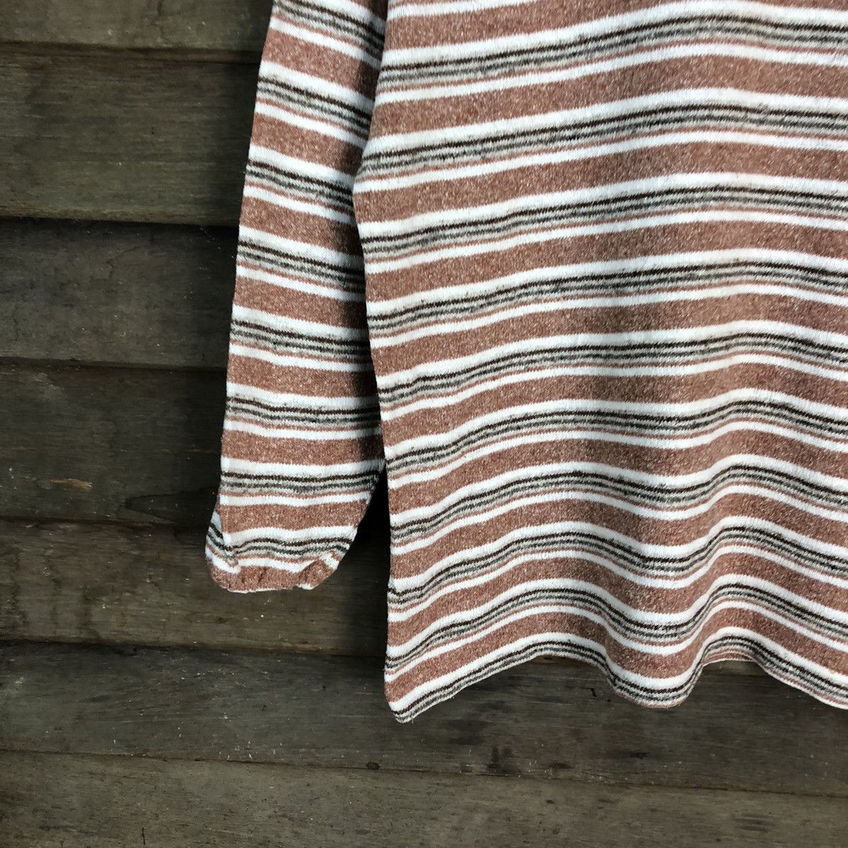 Japanese Brand × Vintage No Back Stripe Orange Knitwear Sweater #6760 Size US M / EU 48-50 / 2 - 4 Thumbnail