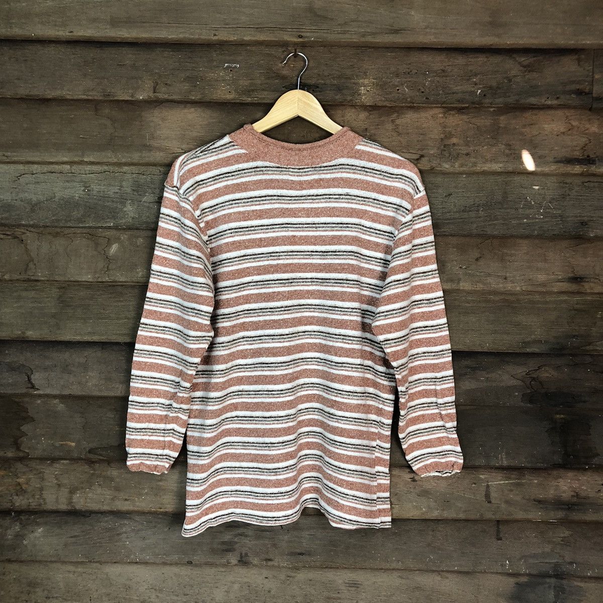 Japanese Brand × Vintage No Back Stripe Orange Knitwear Sweater #6760 Size US M / EU 48-50 / 2 - 9 Thumbnail