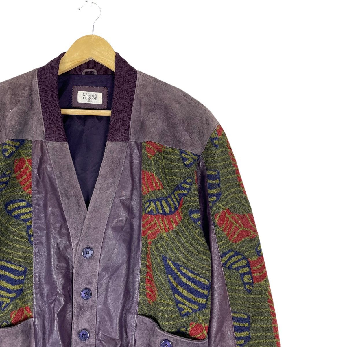 Designer ⚡️GELLAN EUROPE PAISLEY LEATHER BUTTON JACKET Size US M / EU 48-50 / 2 - 3 Thumbnail