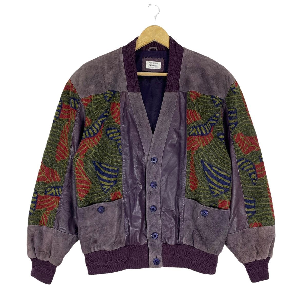 Designer ⚡️GELLAN EUROPE PAISLEY LEATHER BUTTON JACKET Size US M / EU 48-50 / 2 - 1 Thumbnail