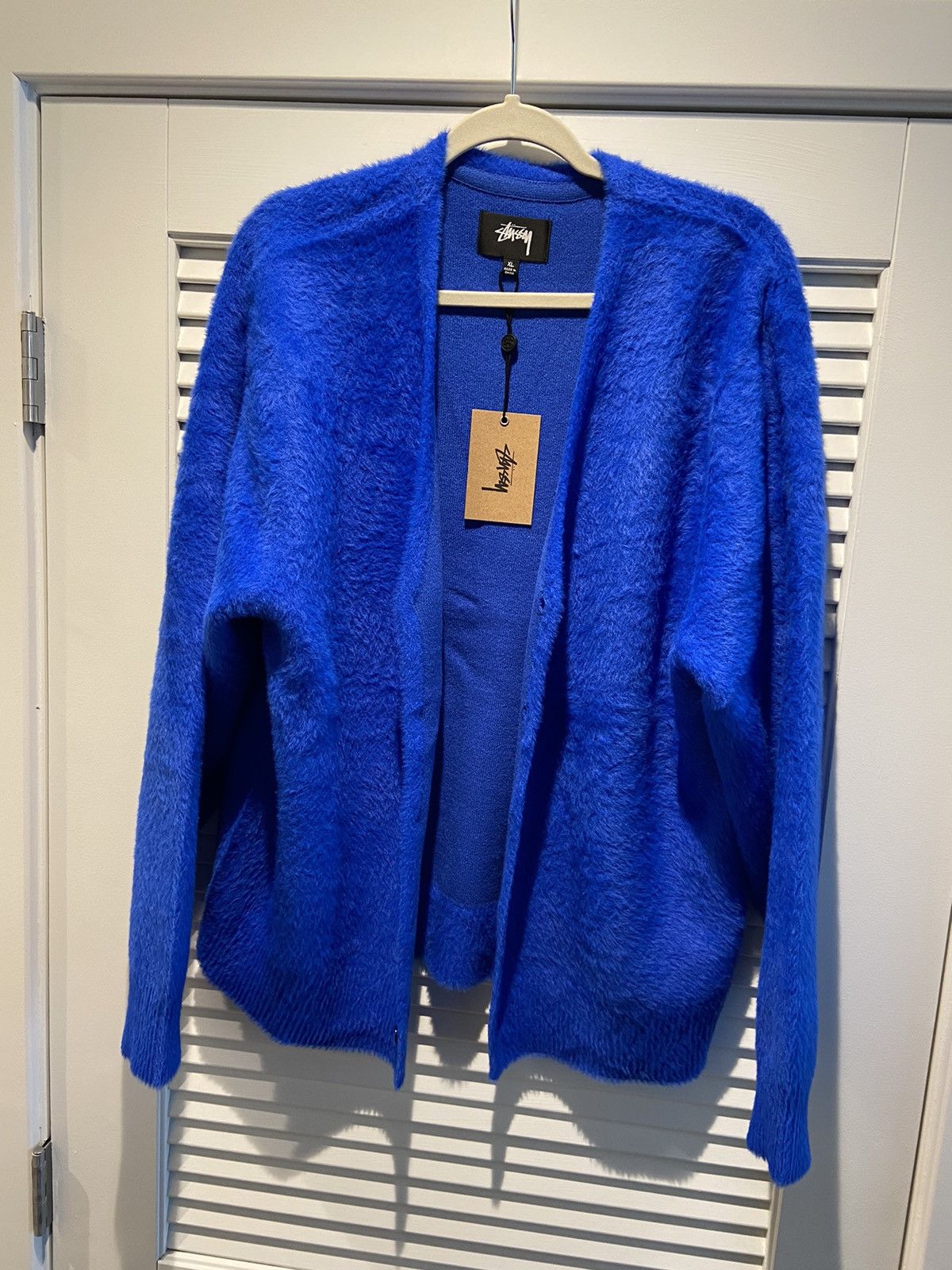 STUSSY Shaggy Cardigan Navy - カーディガン