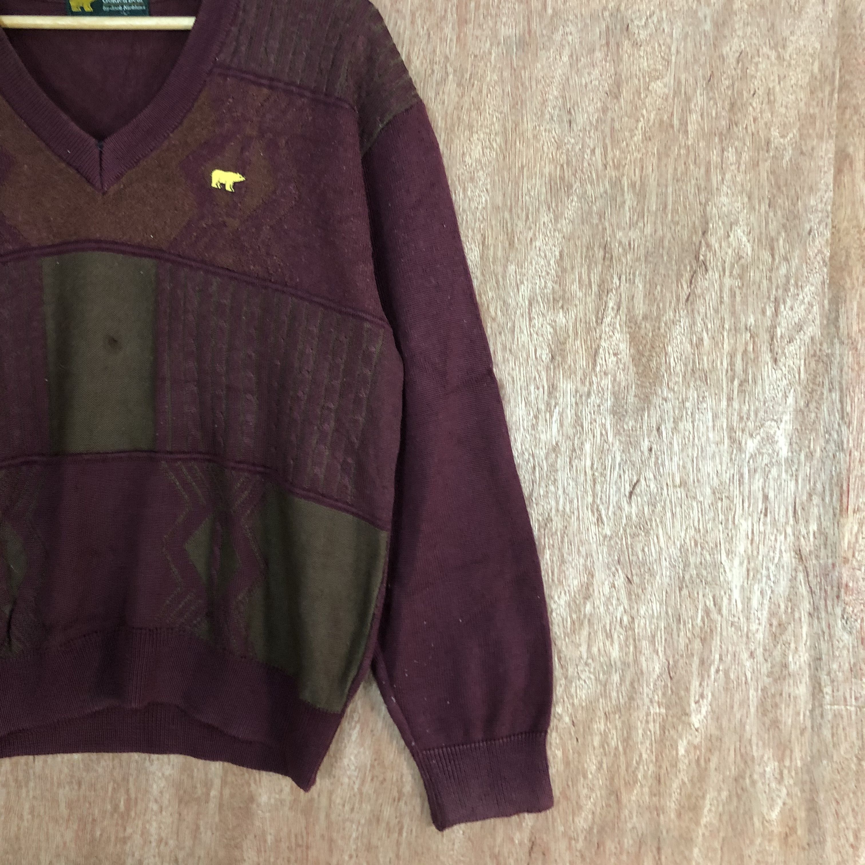 Golden Bear × Homespun Knitwear × Vintage DLL Golden Bear Maroon Knitwear vintage art #c502 Size US L / EU 52-54 / 3 - 5 Thumbnail