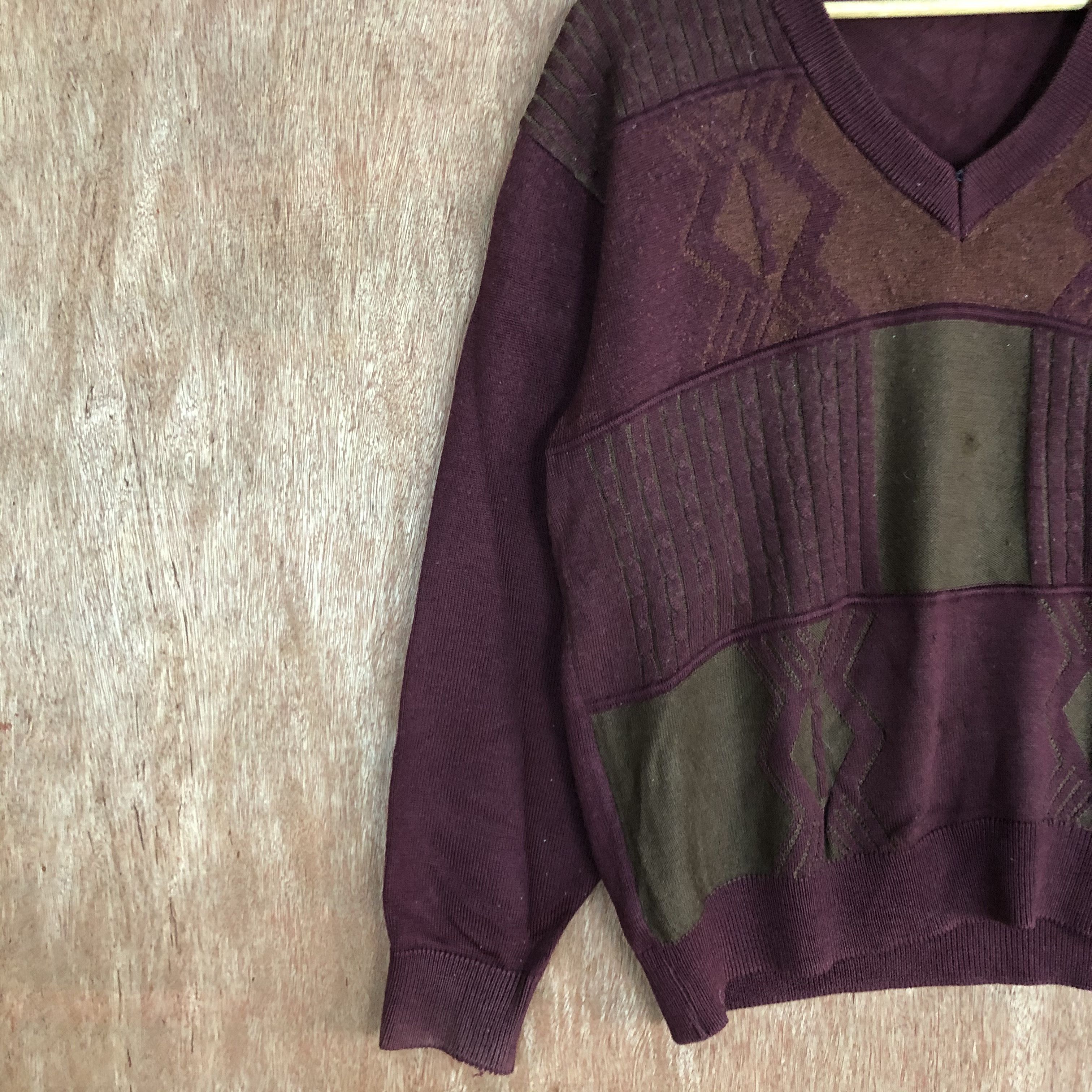 Golden Bear × Homespun Knitwear × Vintage DLL Golden Bear Maroon Knitwear vintage art #c502 Size US L / EU 52-54 / 3 - 7 Thumbnail