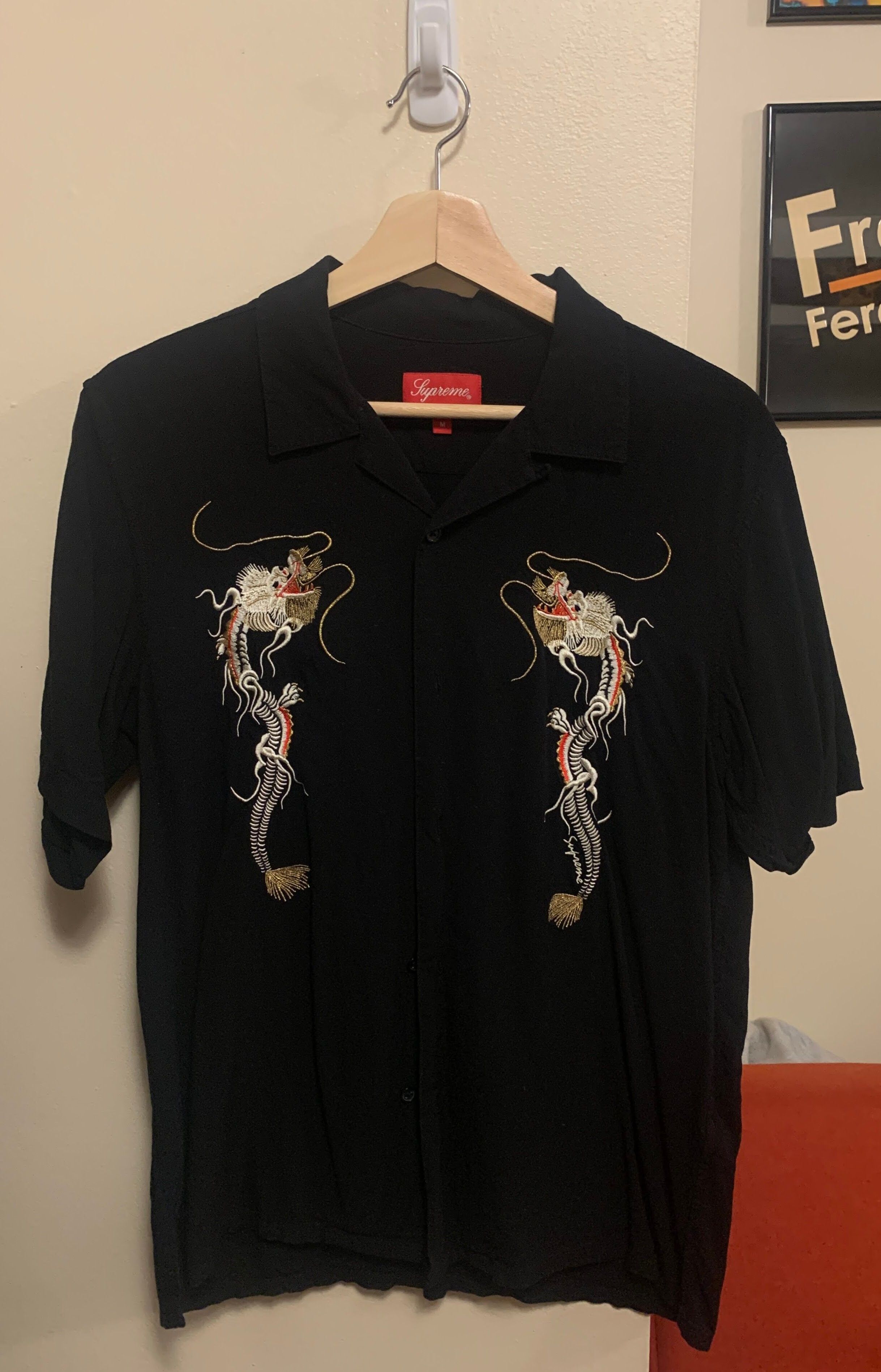 Supreme Dragon Rayon Shirt Black | Grailed