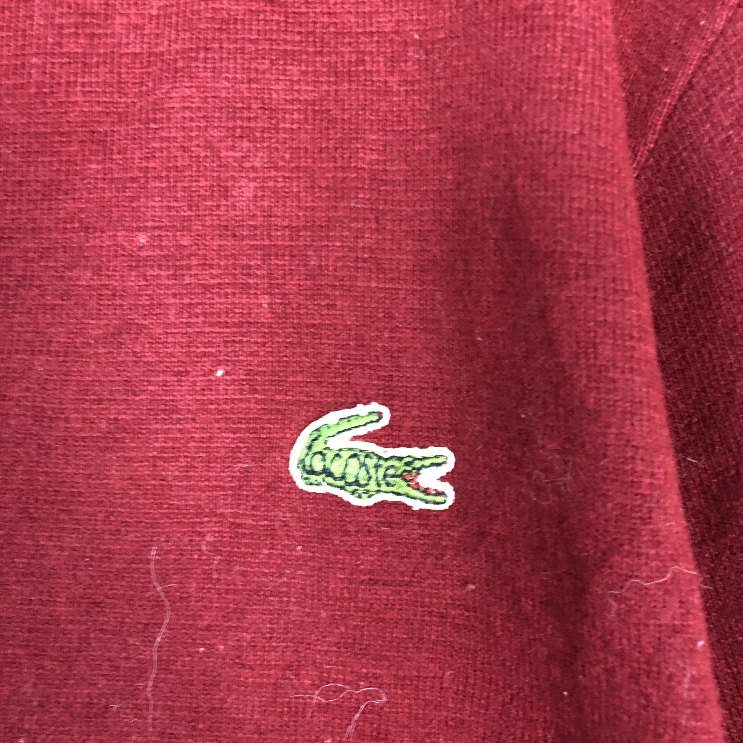 Homespun Knitwear × Lacoste DLL Chemise Lacoste Red Knitwear vintage plain #c571 Size US M / EU 48-50 / 2 - 9 Thumbnail