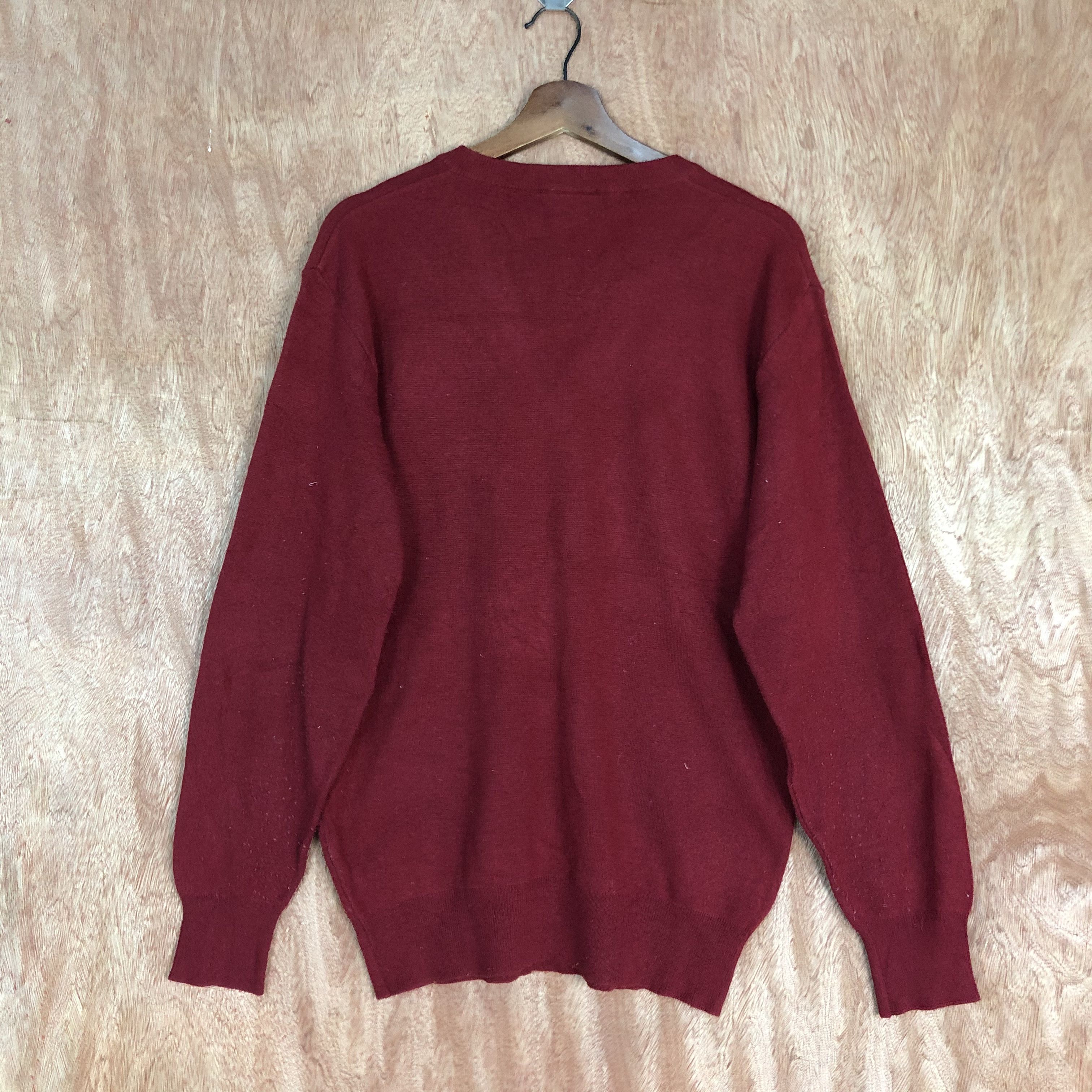 Homespun Knitwear × Lacoste DLL Chemise Lacoste Red Knitwear vintage plain #c571 Size US M / EU 48-50 / 2 - 11 Thumbnail