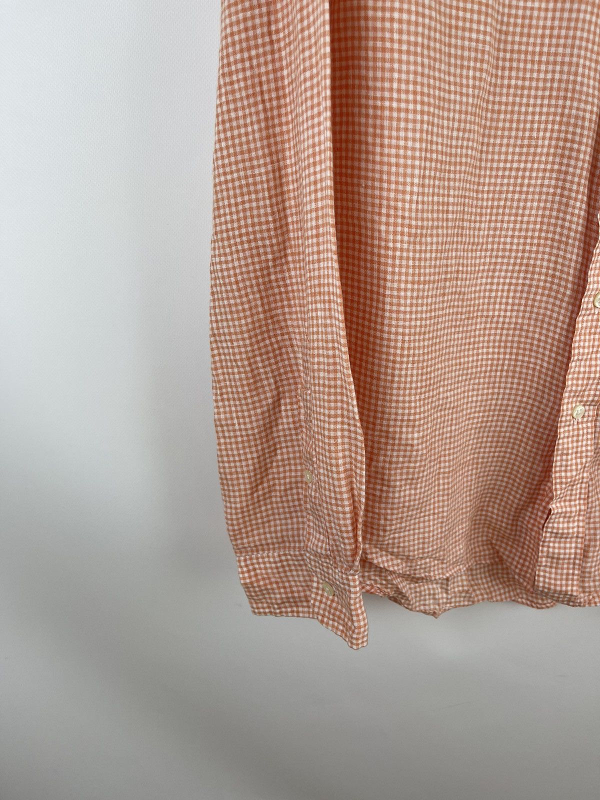 Polo Ralph Lauren Polo Ralph Lauren checkered 100% linen peach pearl shirt Size US XL / EU 56 / 4 - 5 Thumbnail