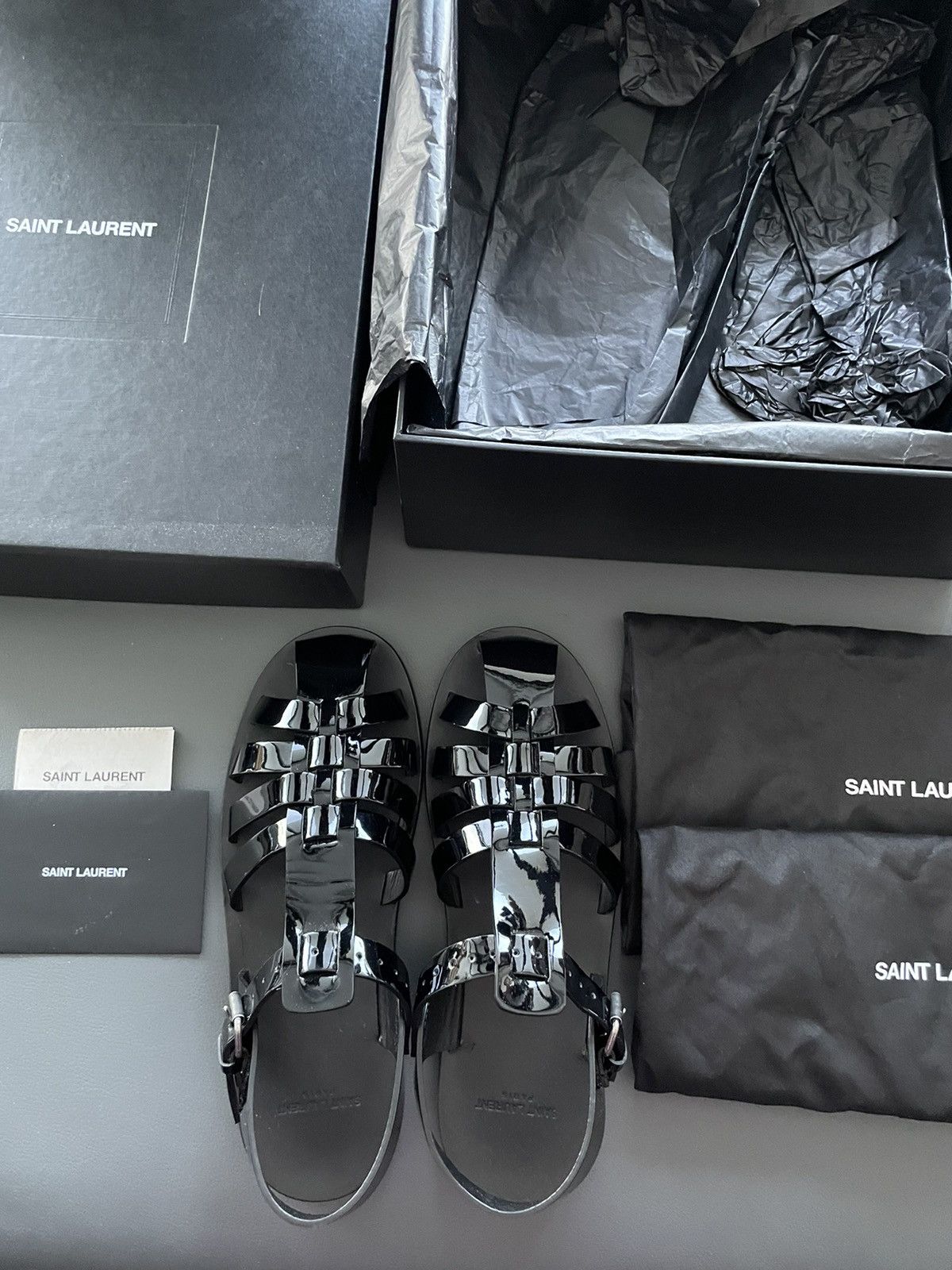 Saint Laurent Paris Rare Limited Edition Runway Saint Laurent Sandal Slides Size US 8 / EU 41 - 11 Thumbnail