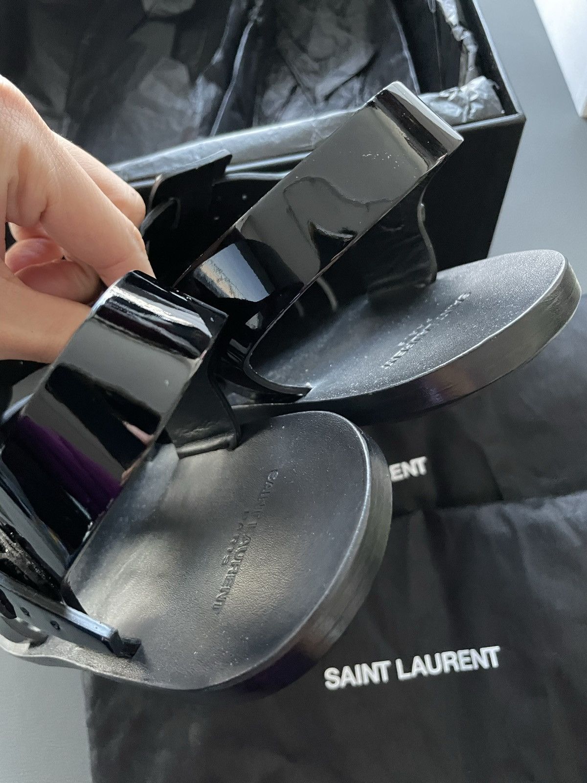Saint Laurent Paris Rare Limited Edition Runway Saint Laurent Sandal Slides Size US 8 / EU 41 - 14 Thumbnail