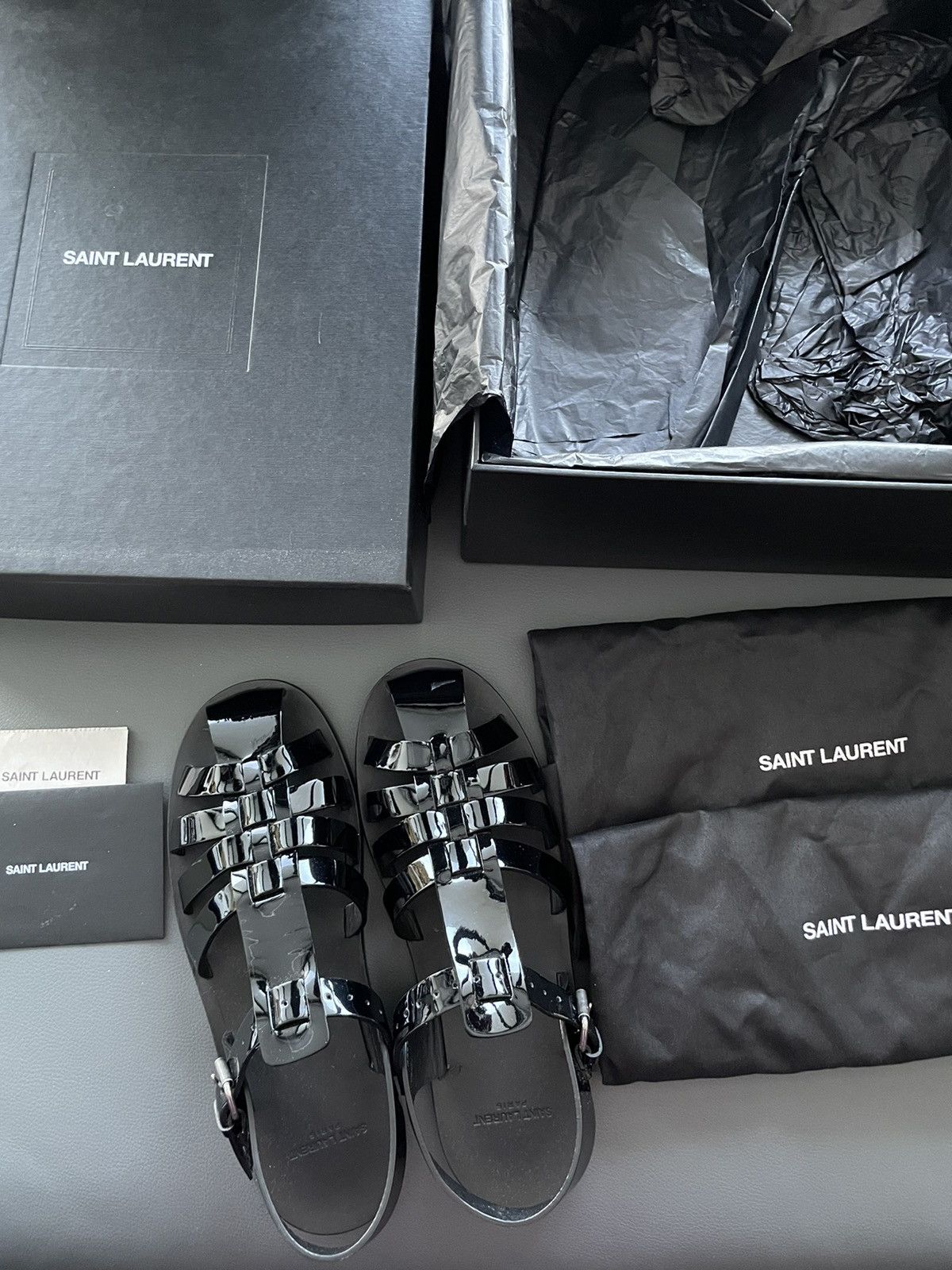 靴 Saint Laurent by Hedi Slimane, Sandal Hedi Slimane × Saint Laurent Paris × Yves Saint Laurent Rare