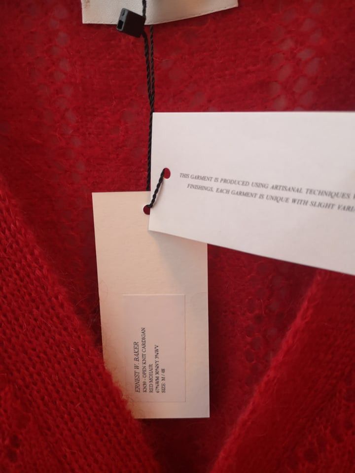 Ernest W. Baker Ernest W Baker Red Mohair Cardigan Size US M / EU 48-50 / 2 - 5 Thumbnail