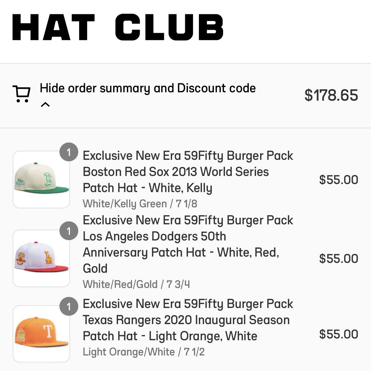 Hatclub exclusive Boston red Sox burger pack newest size 7 1/4