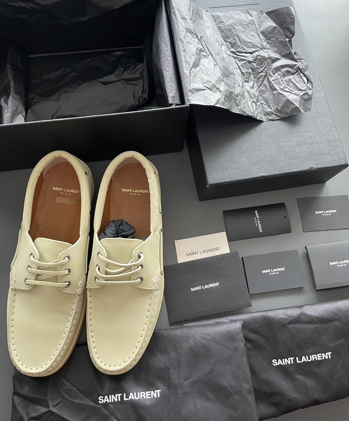 Hedi Slimane × Saint Laurent Paris × Yves Saint Laurent Runway Saint Laurent Leather Loafer Shoes Brand New Size US 11 / EU 44 - 1 Thumbnail