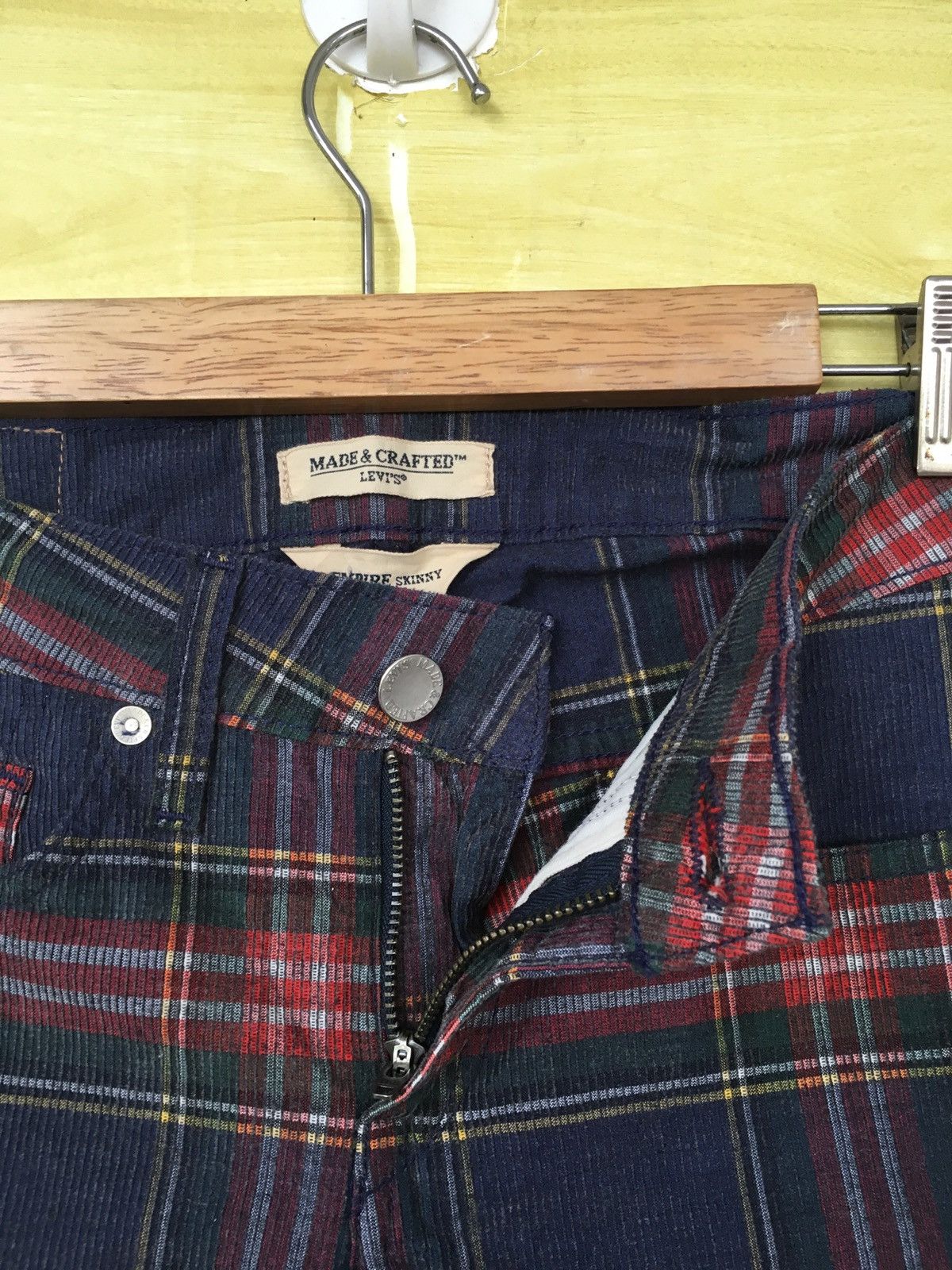 Levi's LEVIS Made & Crafted Checkered Tartan Skinny Denim Jeans Size US 27 - 12 Thumbnail